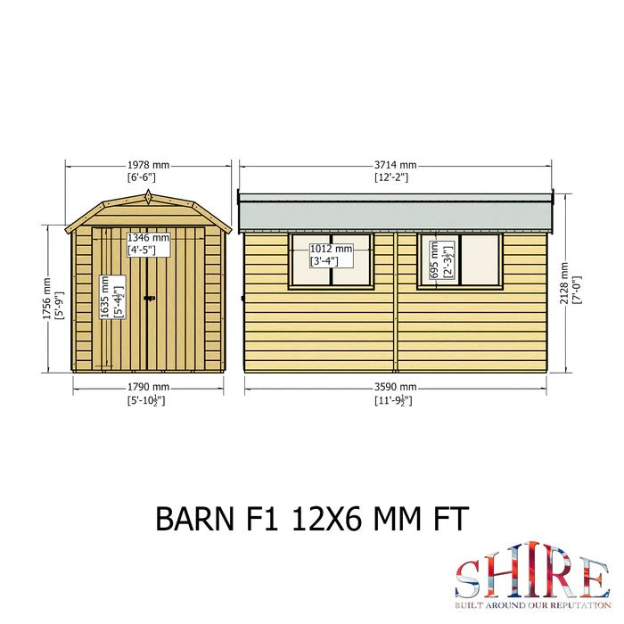 Shire Barn 12x6 DD Loglap