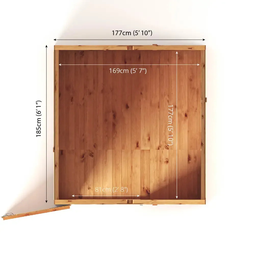 Mercia 6x6 Woodsman Shiplap Apex - Glass