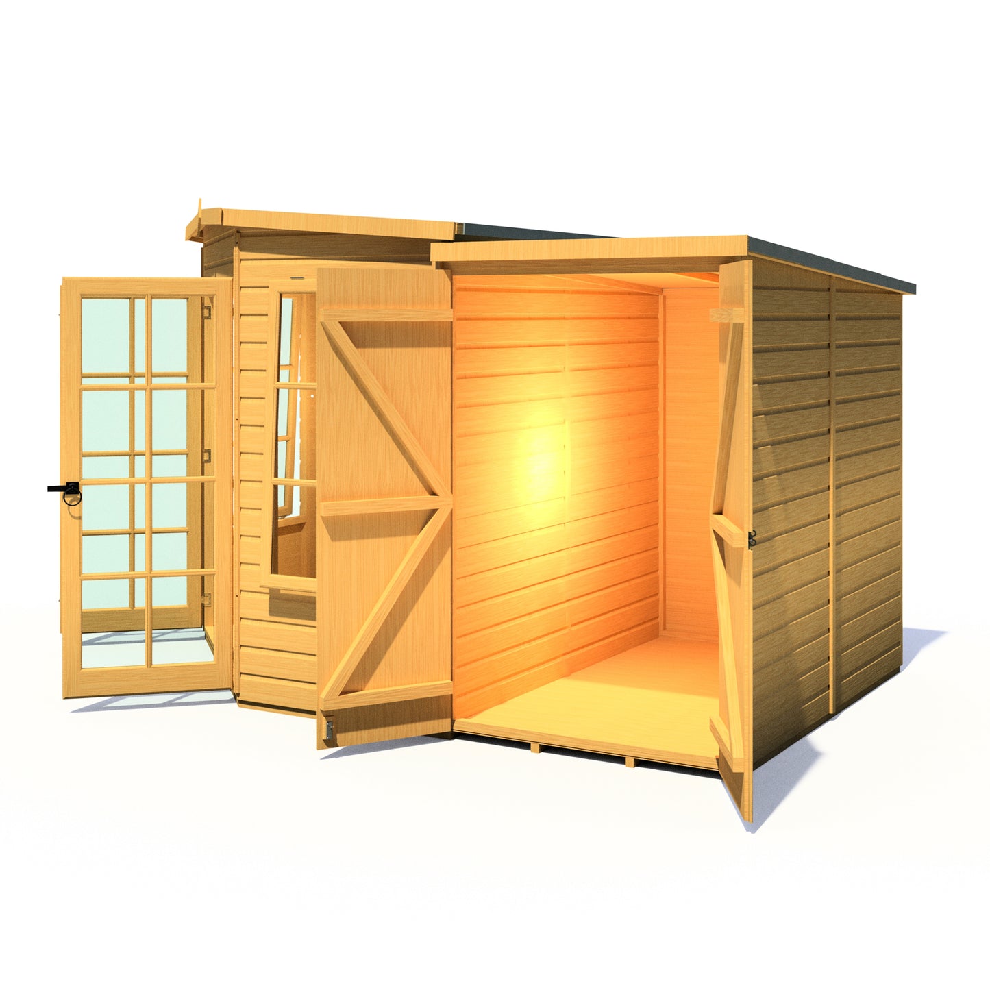 Shire Hampton with Side Shed 7 x 11