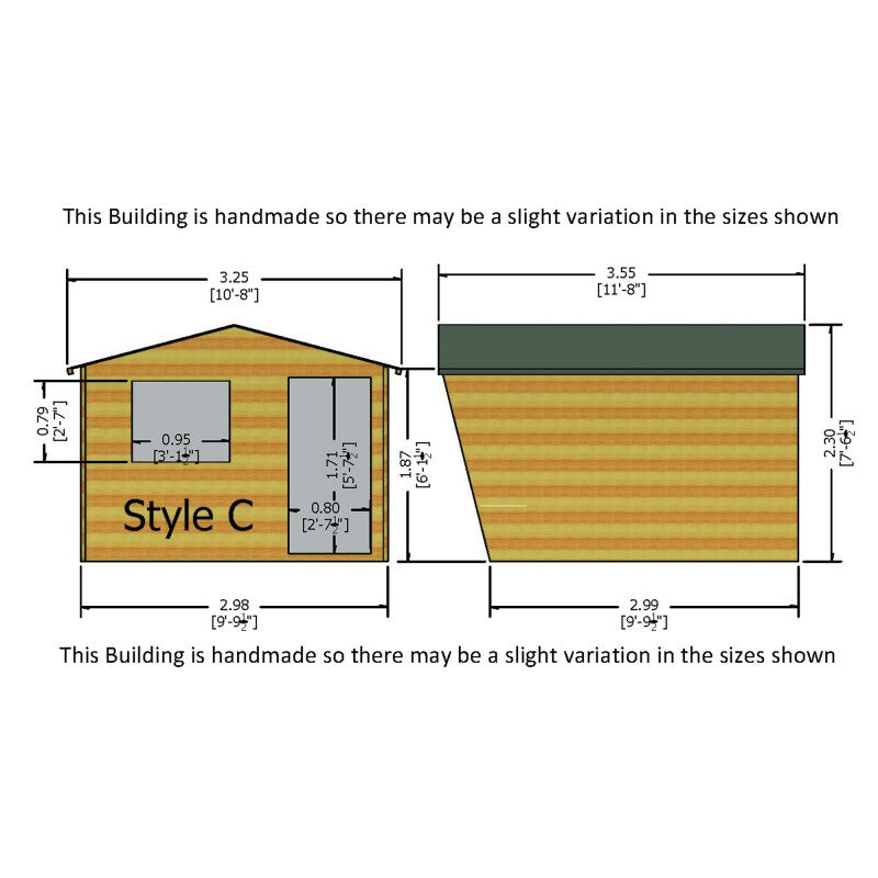 Shire Security Cabin 10x10 Loglap Style C