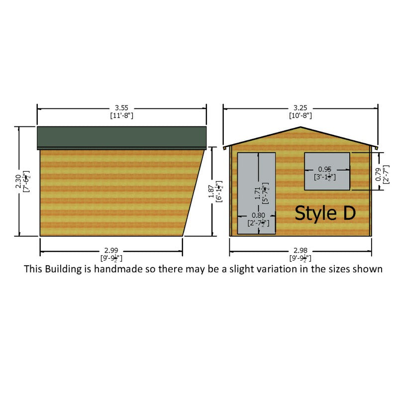 Shire Security Cabin 10x10 Loglap Style C