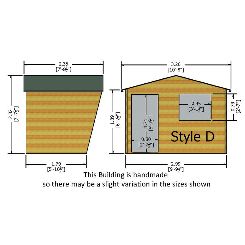 Shire Security Cabin 10x6 Loglap Style D