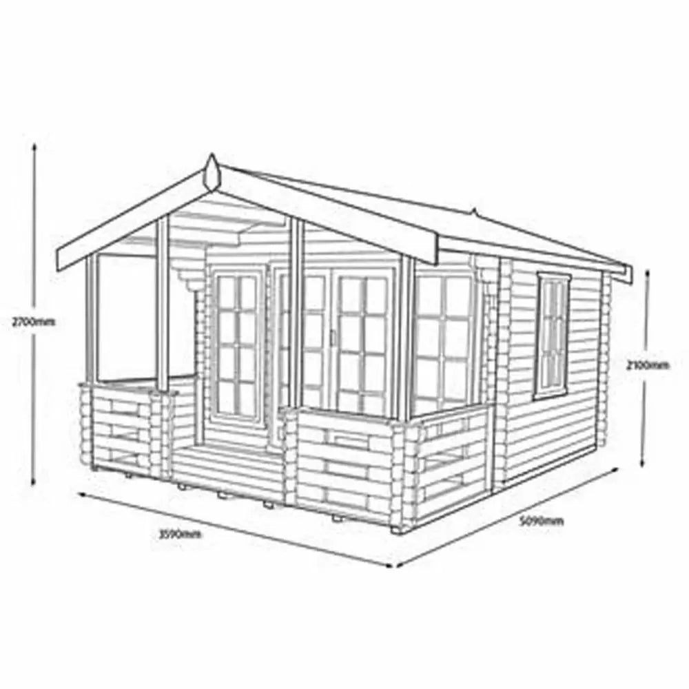 Shire Lydford 14Gx15 Log Cabin (28mm - 70mm Logs)