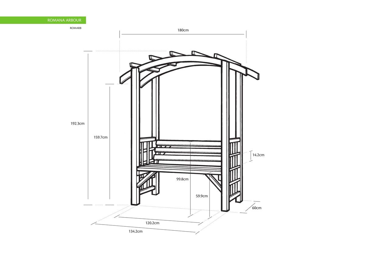 Shire Romana Arbour Pressure treated