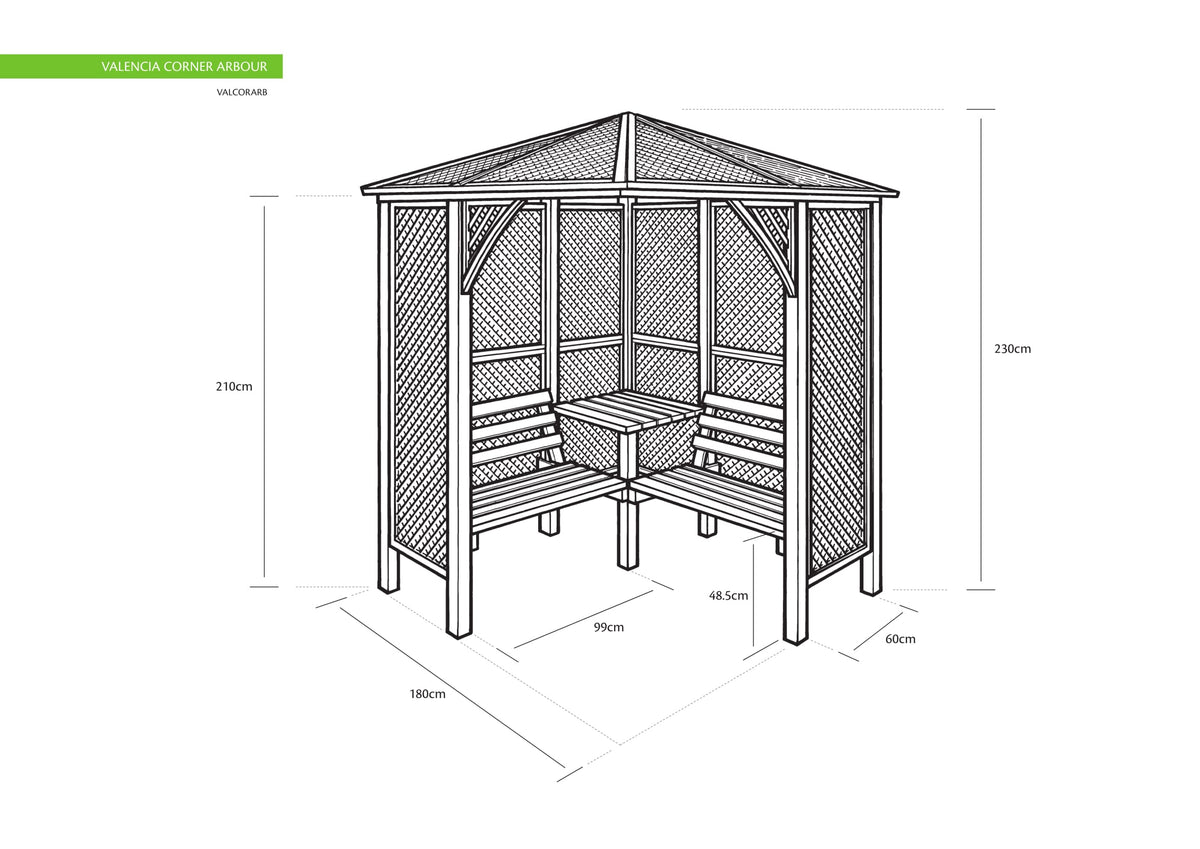 Shire Valencia Corner Arbour Pressure treated
