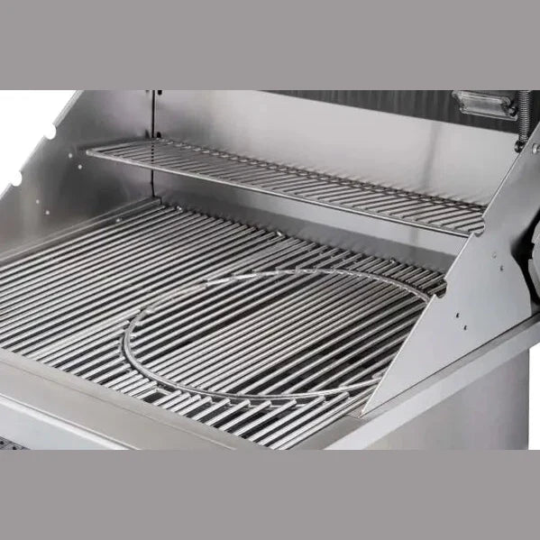 Charcoal & Wood Hybrid Single Zone Grill with Gas Ignition – 304 Stainless Steel BBQ