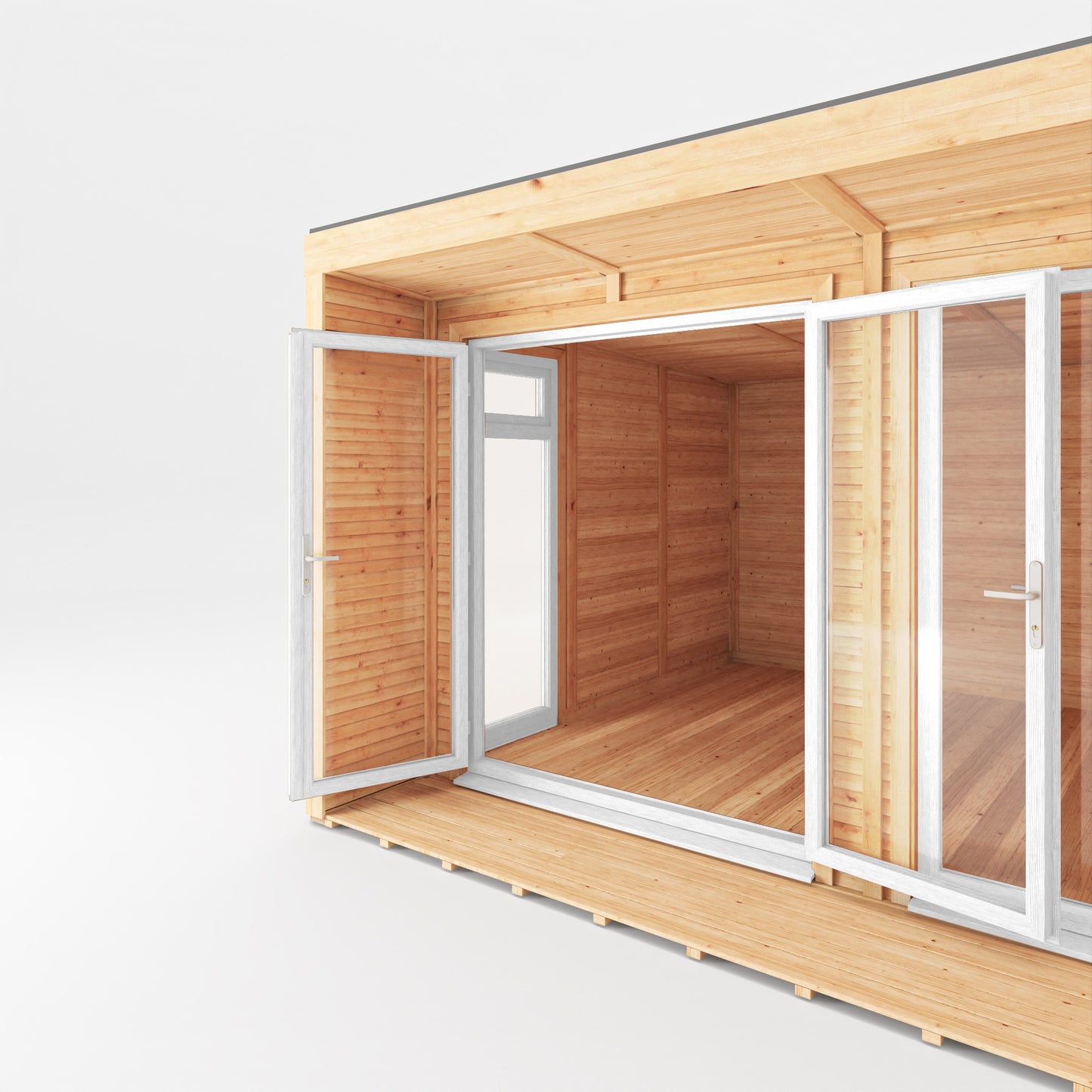 Mercia Sherwood Cresswell 5mx3m Insulated Garden Room - (UPVC Windows & Doors) - White