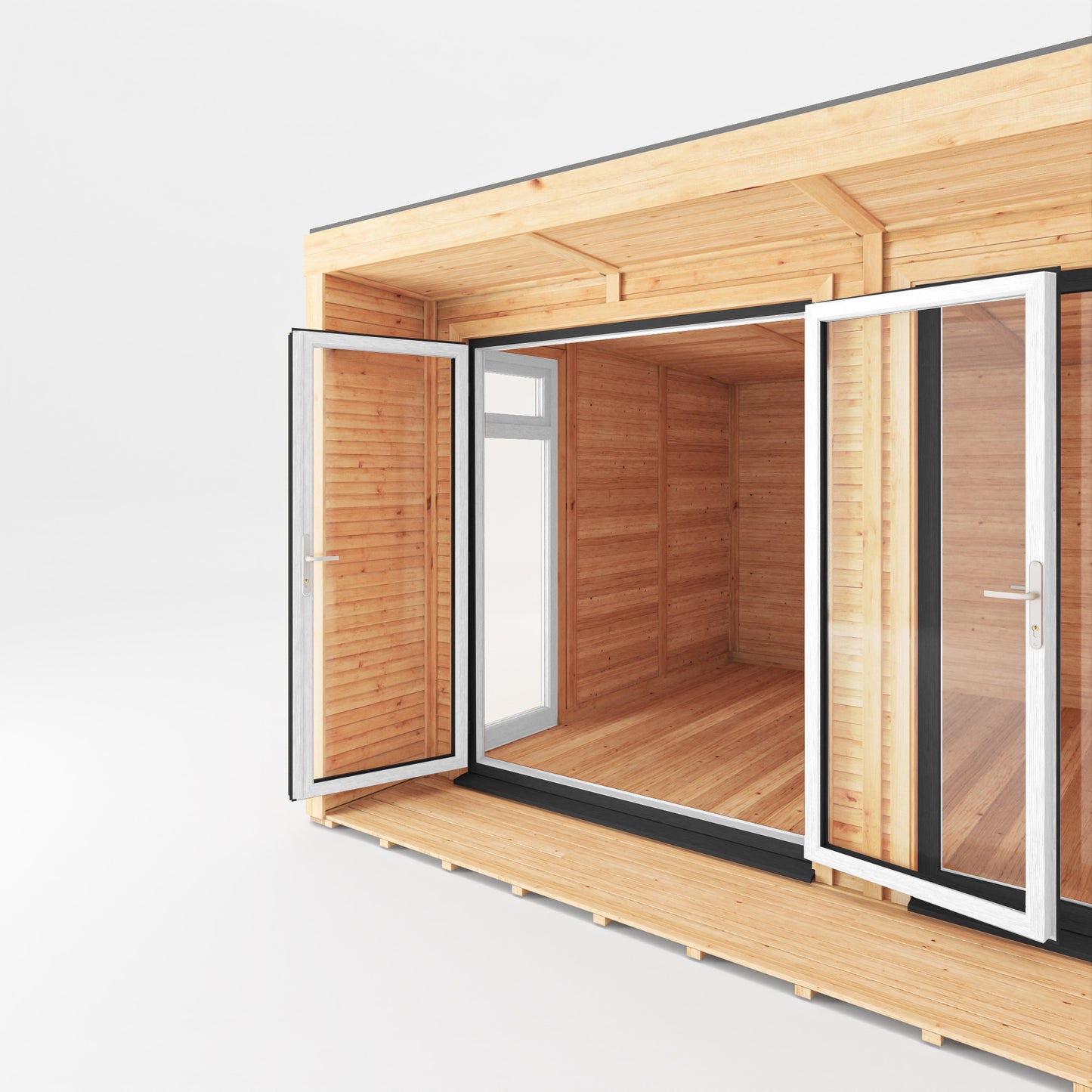 Mercia Sherwood Cresswell 5mx3m Insulated Garden Room - (UPVC Windows & Doors) - Grey