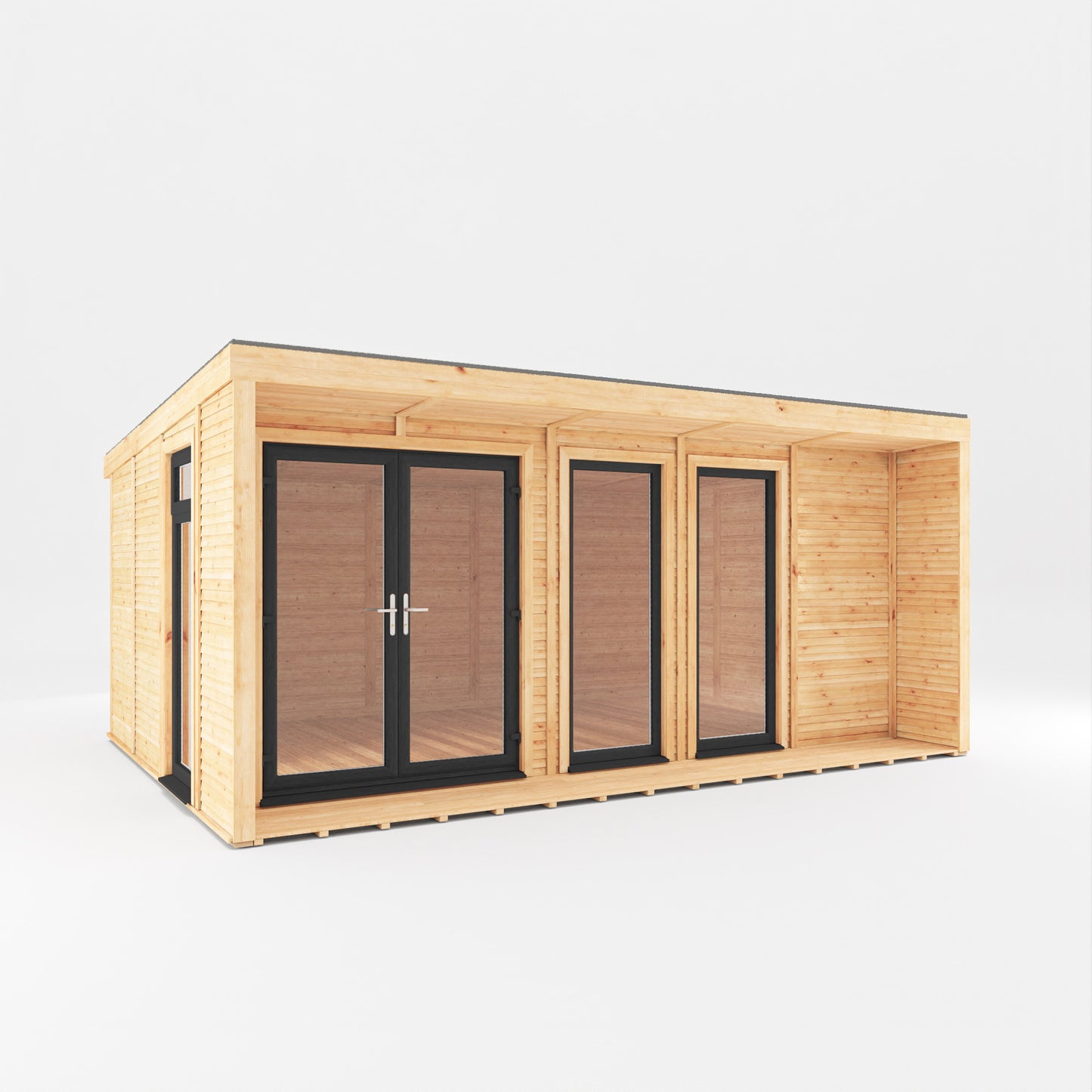 Mercia Sherwood Cresswell 5mx3m Insulated Garden Room - (UPVC Windows & Doors) - Grey