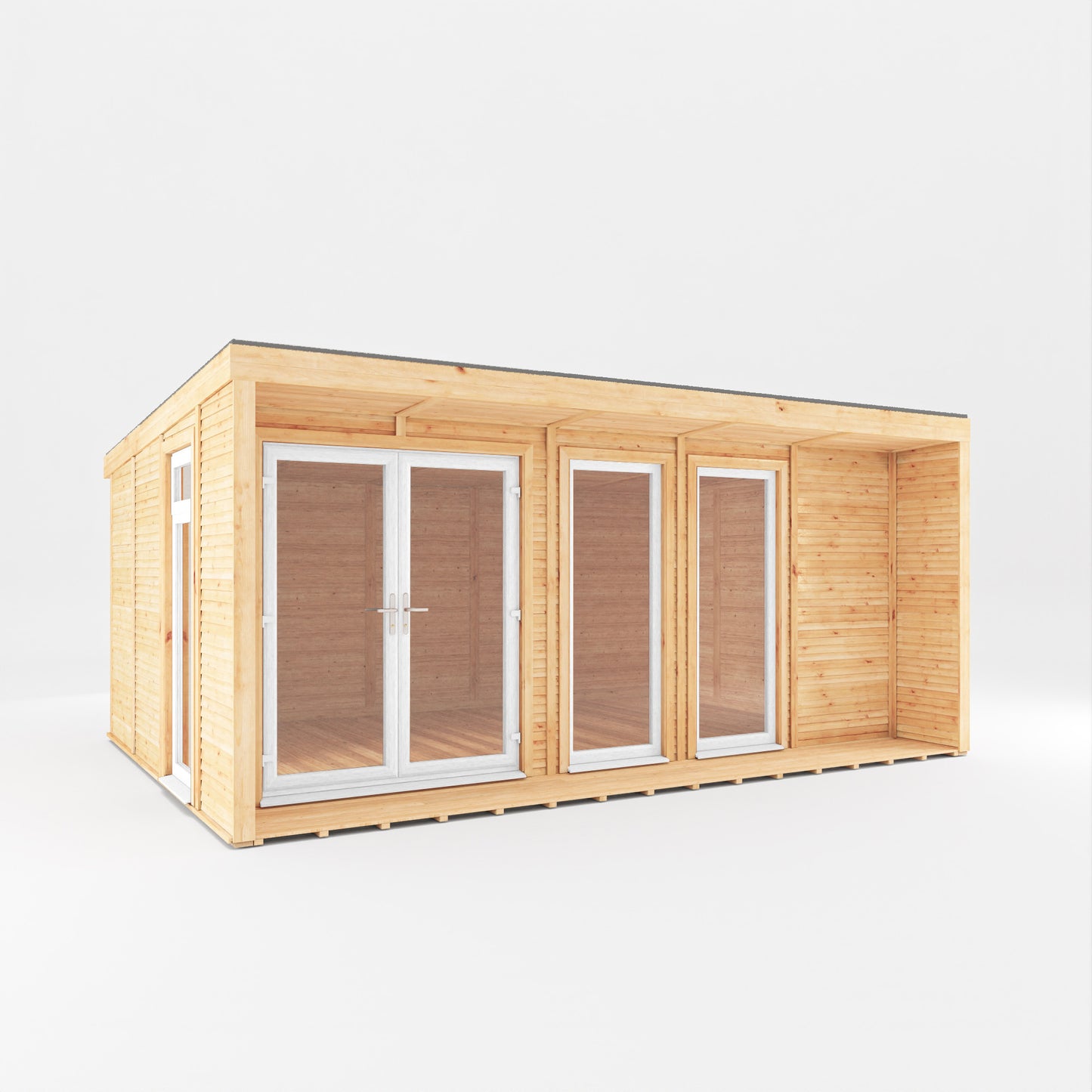 Mercia Sherwood Harlow 5mx3m Insulated Garden Room - (UPVC Windows & Doors) - White