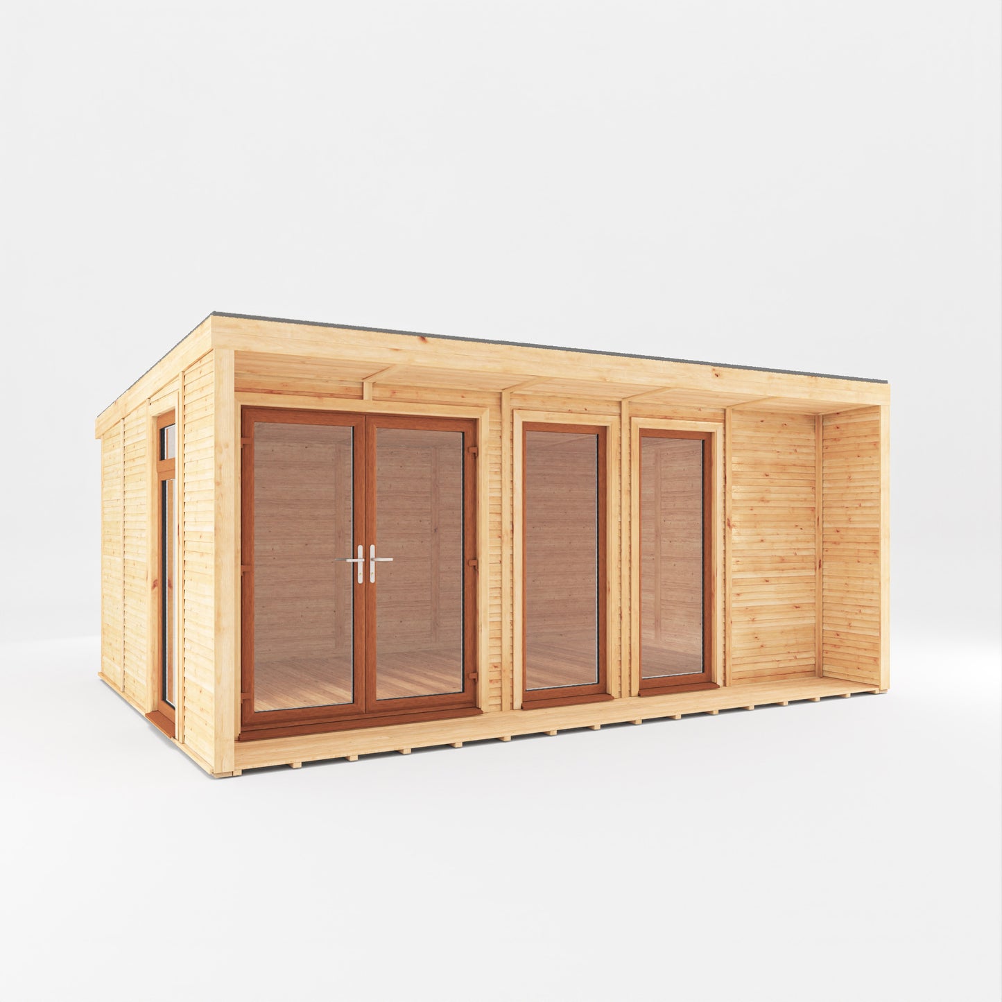 Mercia Sherwood Harlow 5mx3m Insulated Garden Room - (UPVC Windows & Doors) - Oak