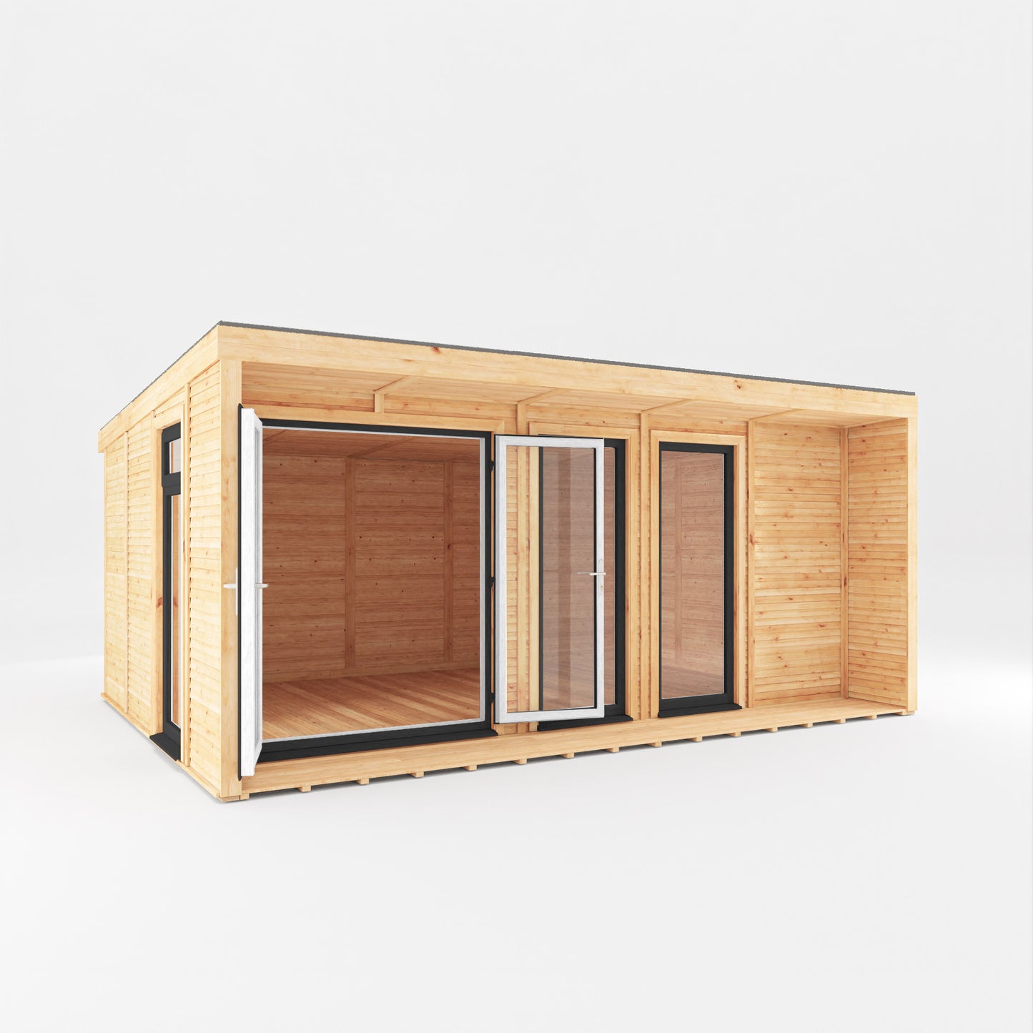 Mercia Sherwood Harlow 5mx3m Insulated Garden Room - (UPVC Windows & Doors) - Grey