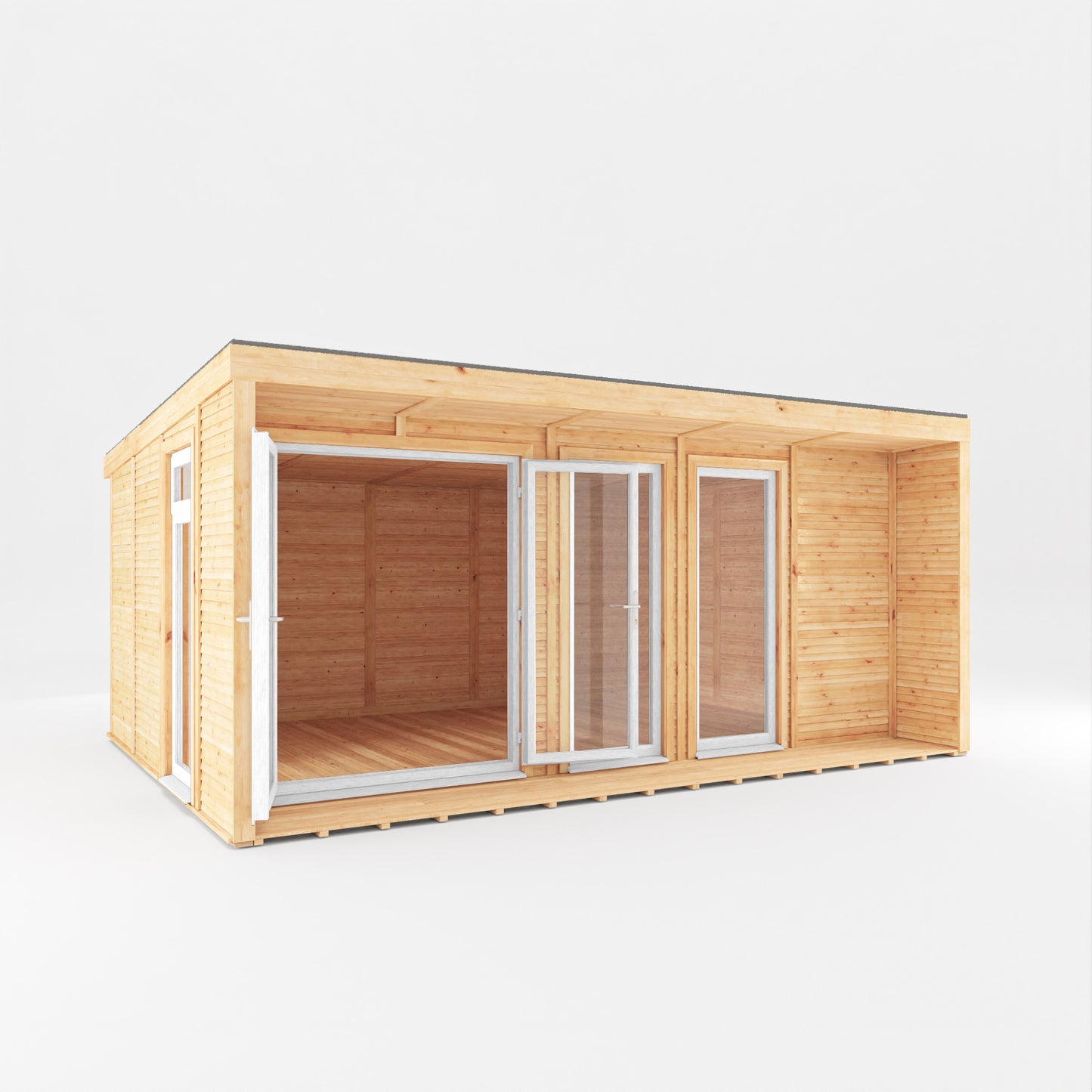 Mercia Sherwood Harlow 5mx3m Insulated Garden Room - (UPVC Windows & Doors) - White