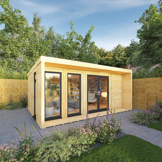 Mercia Sherwood Harlow 5mx3m Insulated Garden Room - (UPVC Windows & Doors) - Grey