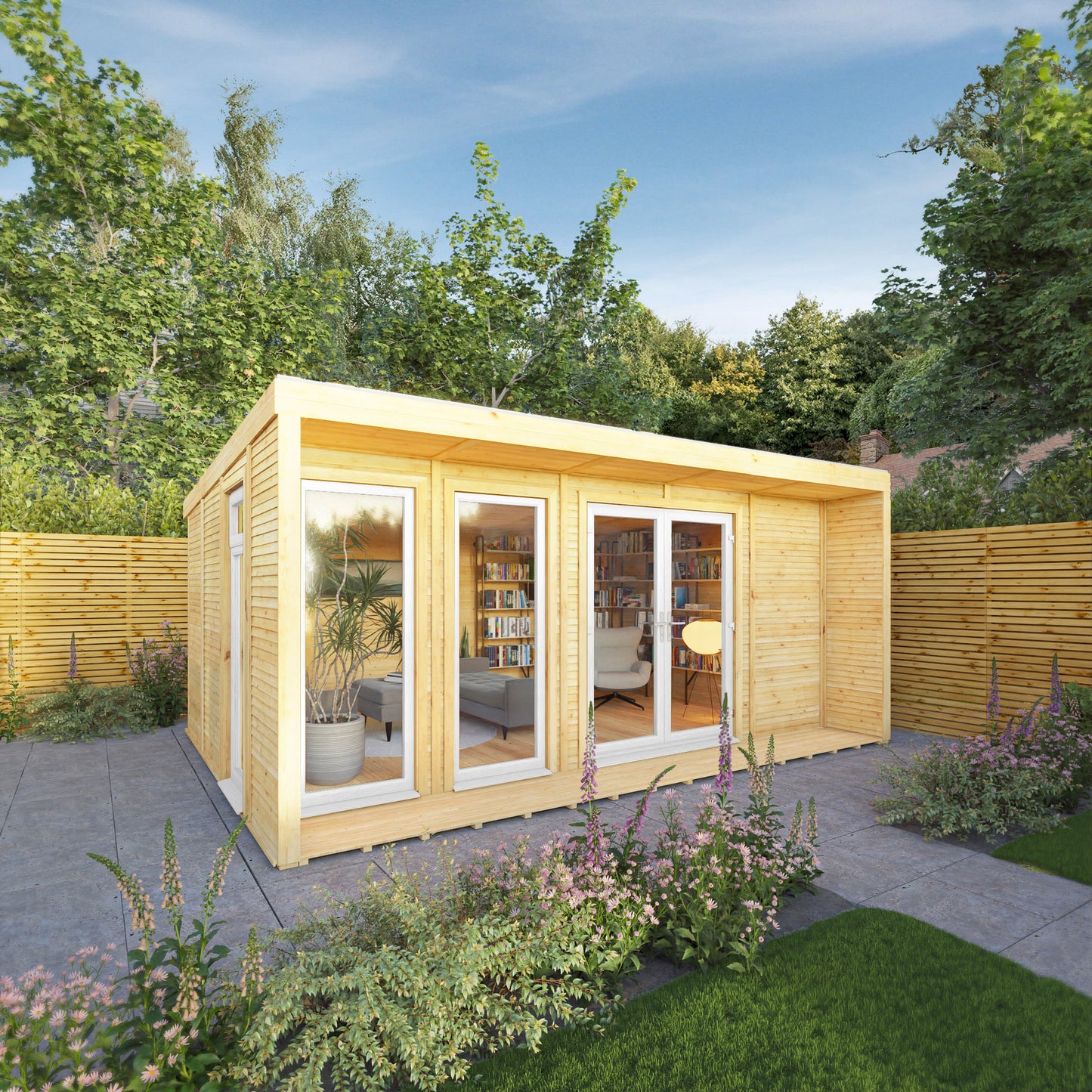 Mercia Sherwood Cresswell 5mx3m Insulated Garden Room - (UPVC Windows & Doors) - White
