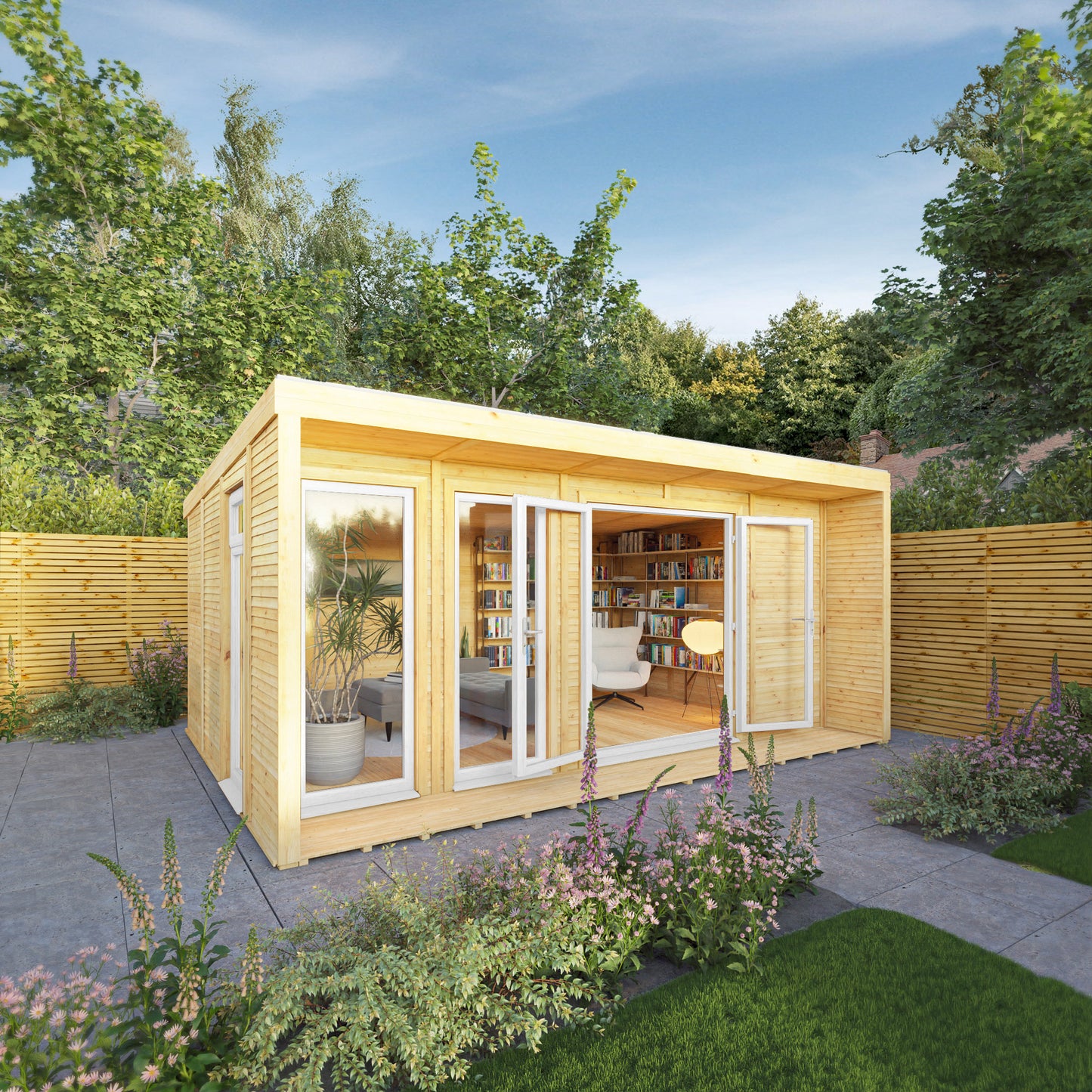 Mercia Sherwood Harlow 5mx3m Insulated Garden Room - (UPVC Windows & Doors) - White