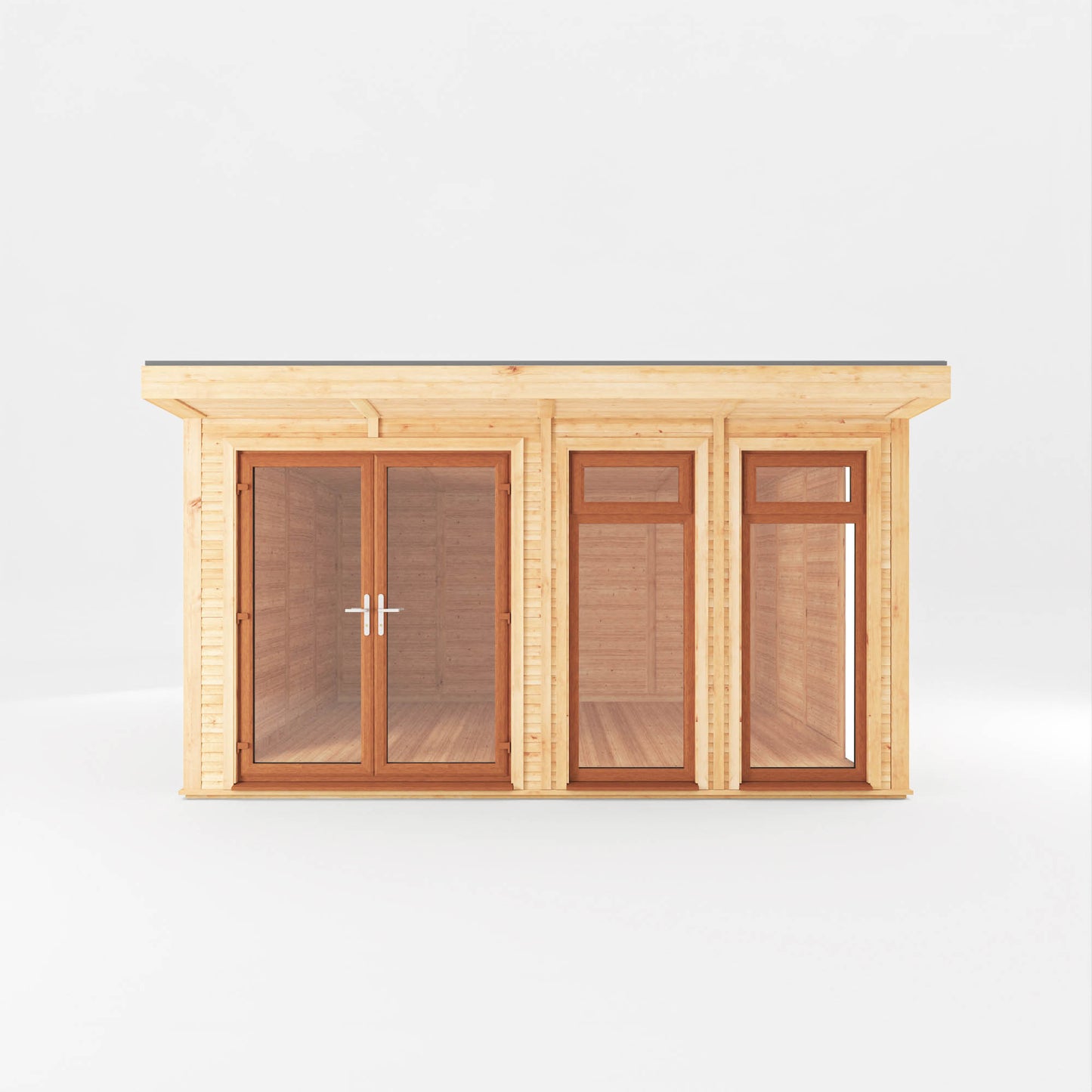 Mercia Sherwood Edwinstowe 4mx4m Insulated Garden Room - (UPVC Windows & Doors) - Oak