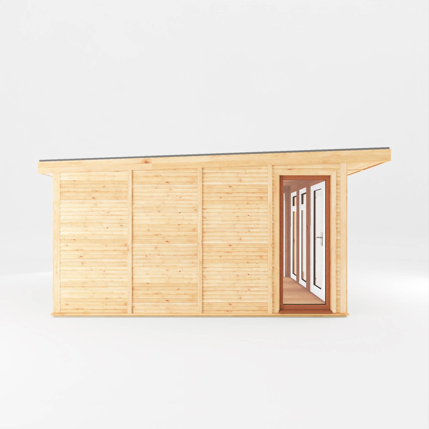 Mercia Sherwood Edwinstowe 4mx4m Insulated Garden Room - (UPVC Windows & Doors) - Oak