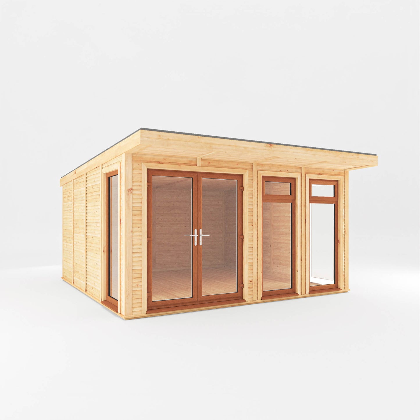 Mercia Sherwood Edwinstowe 4mx4m Insulated Garden Room - (UPVC Windows & Doors) - Oak