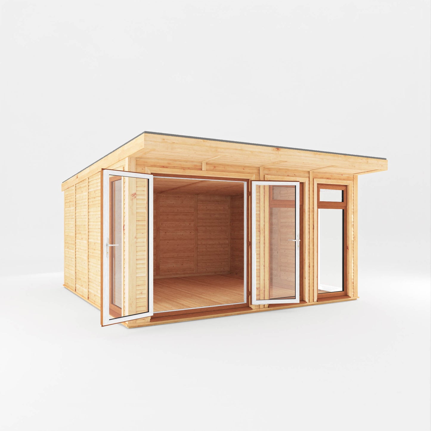 Mercia Sherwood Edwinstowe 4mx4m Insulated Garden Room - (UPVC Windows & Doors) - Oak