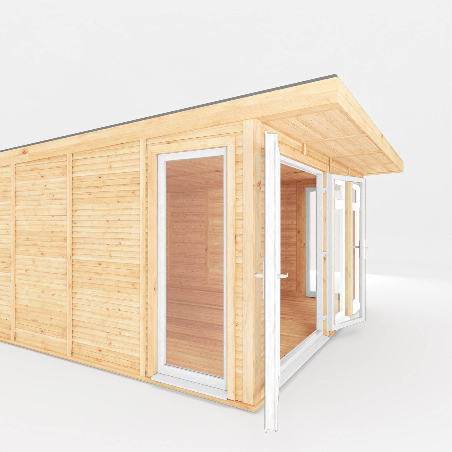 Mercia Sherwood Edwinstowe 4mx4m Insulated Garden Room- (UPVC Windows & Doors) - White