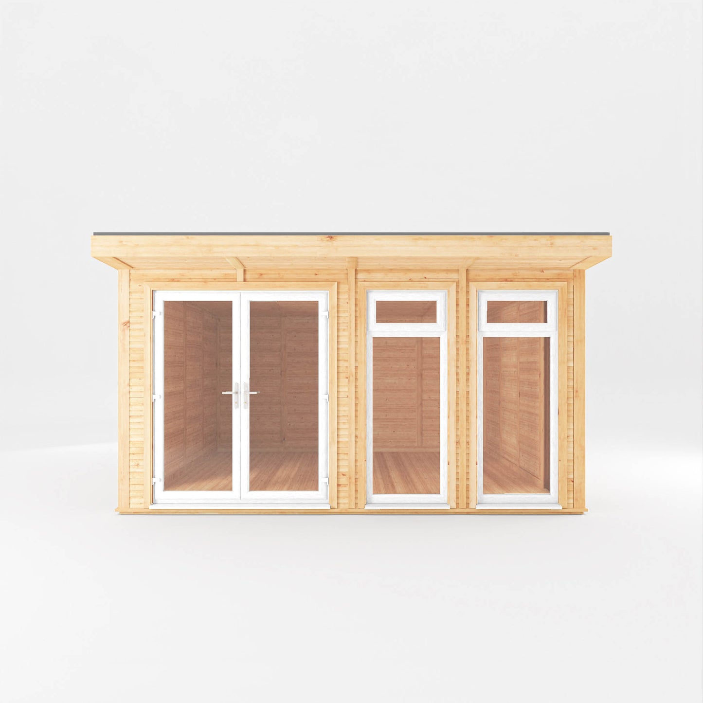 Mercia Sherwood Edwinstowe 4mx4m Insulated Garden Room- (UPVC Windows & Doors) - White