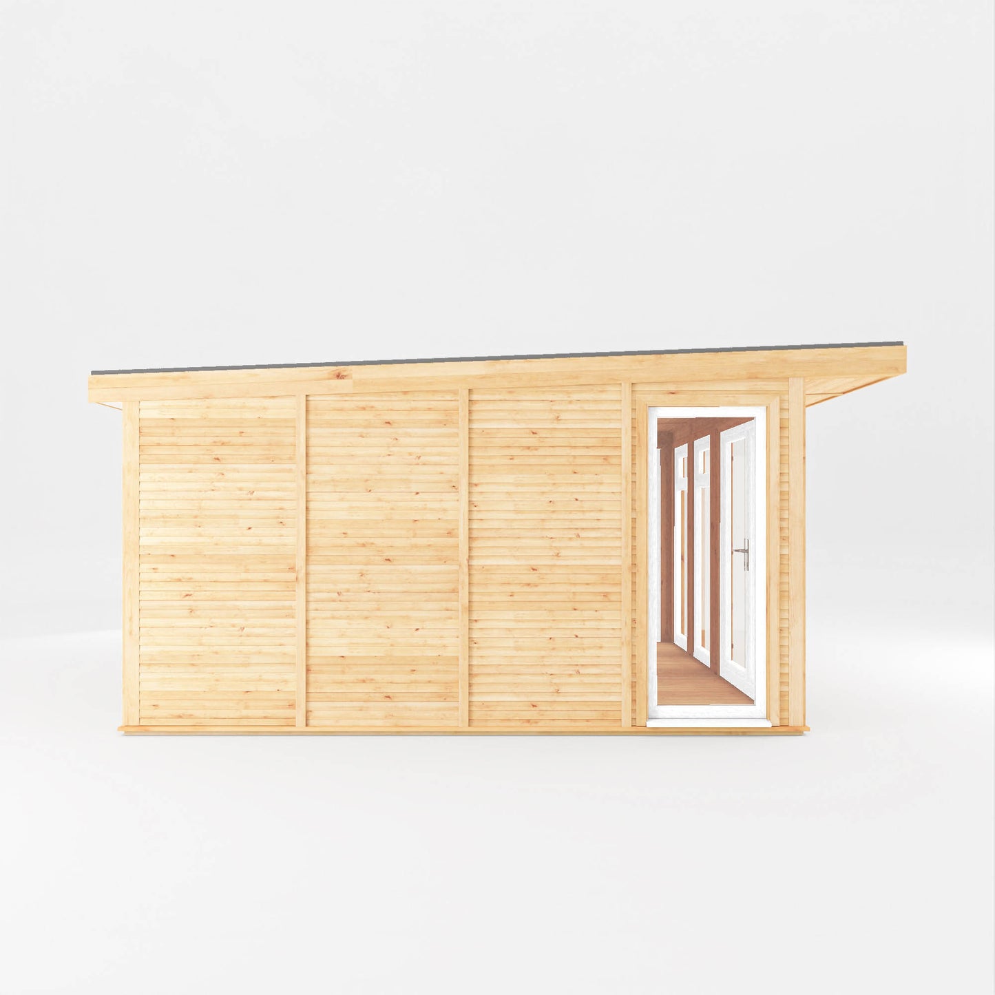 Mercia Sherwood Edwinstowe 4mx4m Insulated Garden Room- (UPVC Windows & Doors) - White