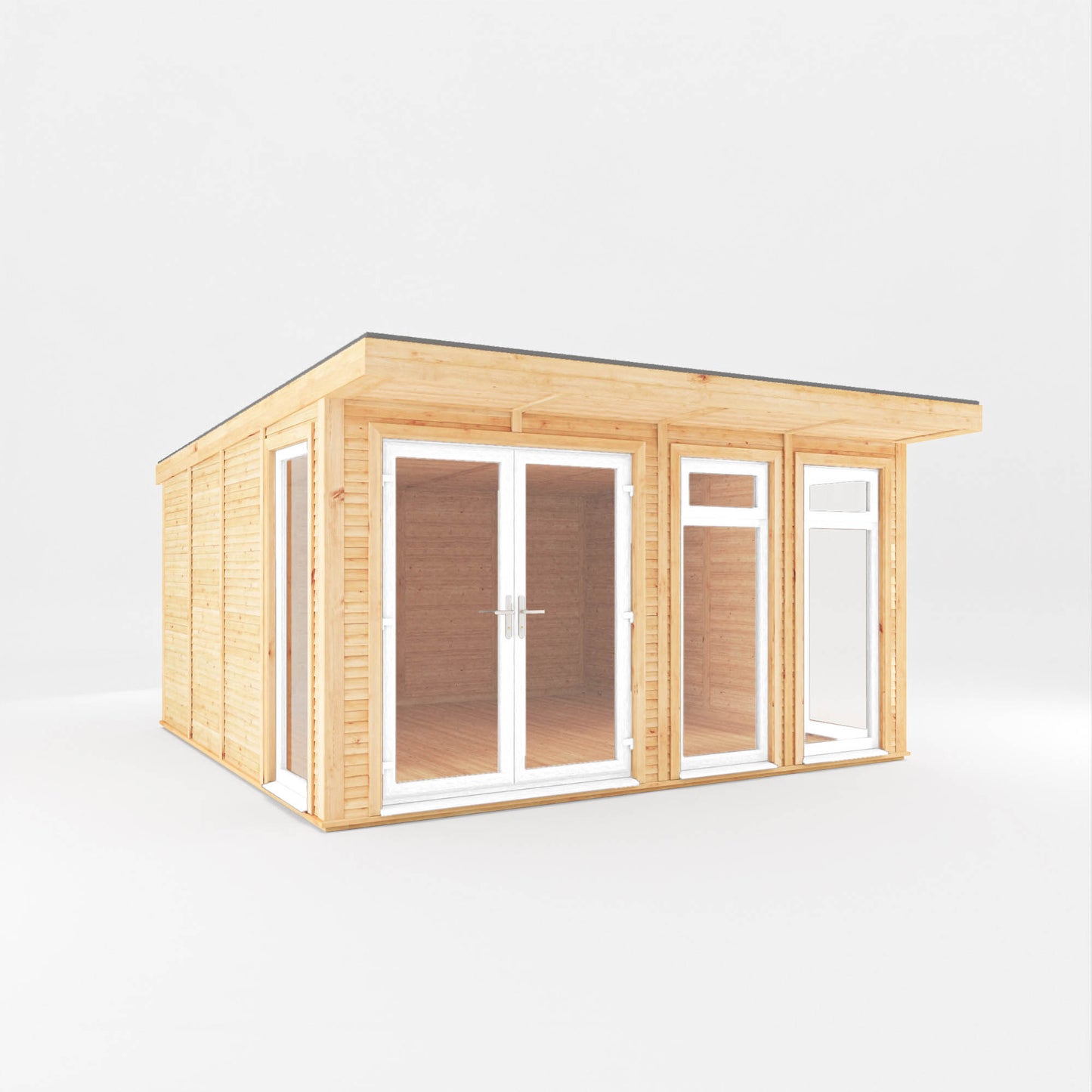 Mercia Sherwood Edwinstowe 4mx4m Insulated Garden Room- (UPVC Windows & Doors) - White