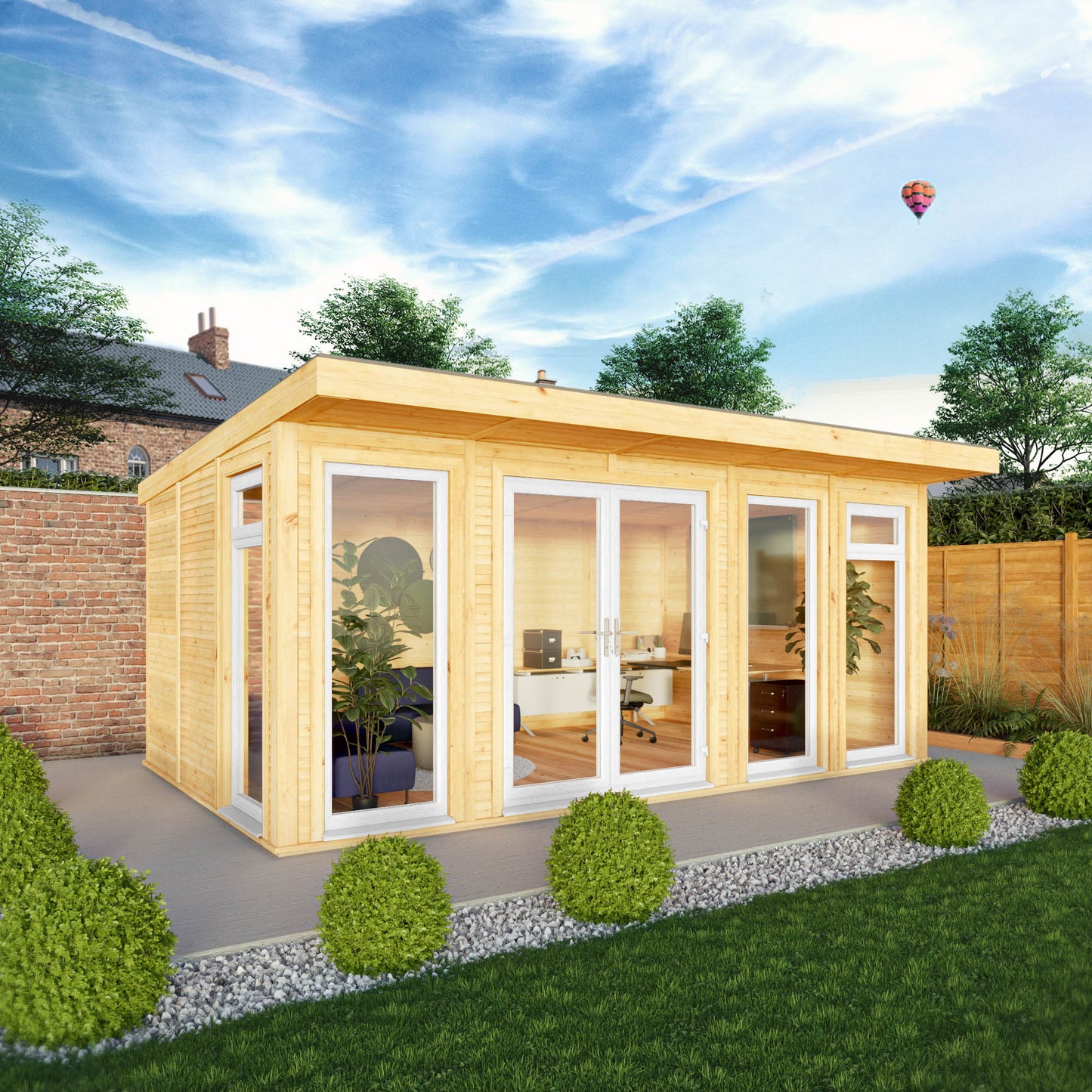 Mercia Sherwood Edwinstowe 5mx3m Insulated Garden Room - (UPVC Windows & Doors) - White