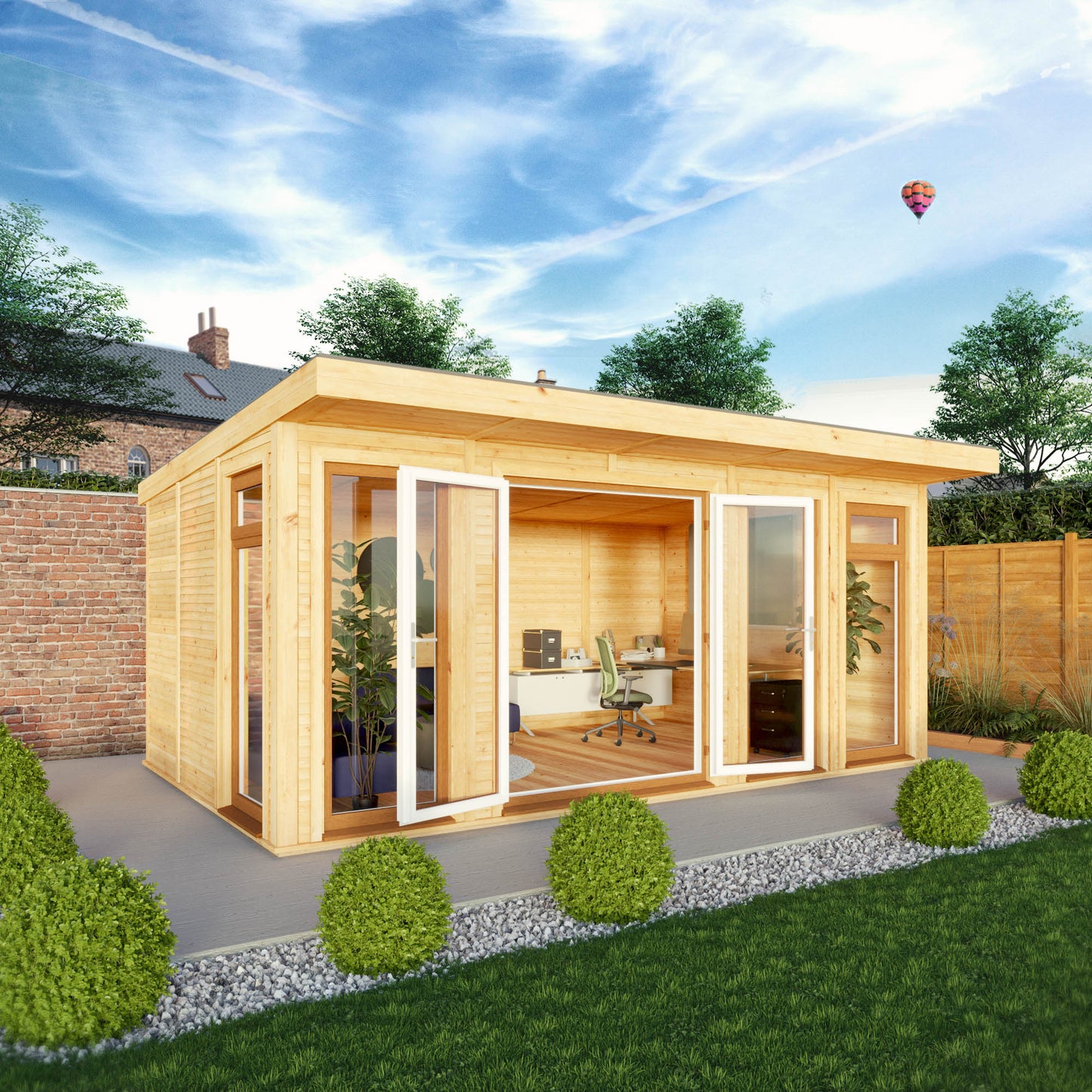 Mercia Sherwood Edwinstowe 5mx3m Insulated Garden Room - (UPVC Windows & Doors) - Oak