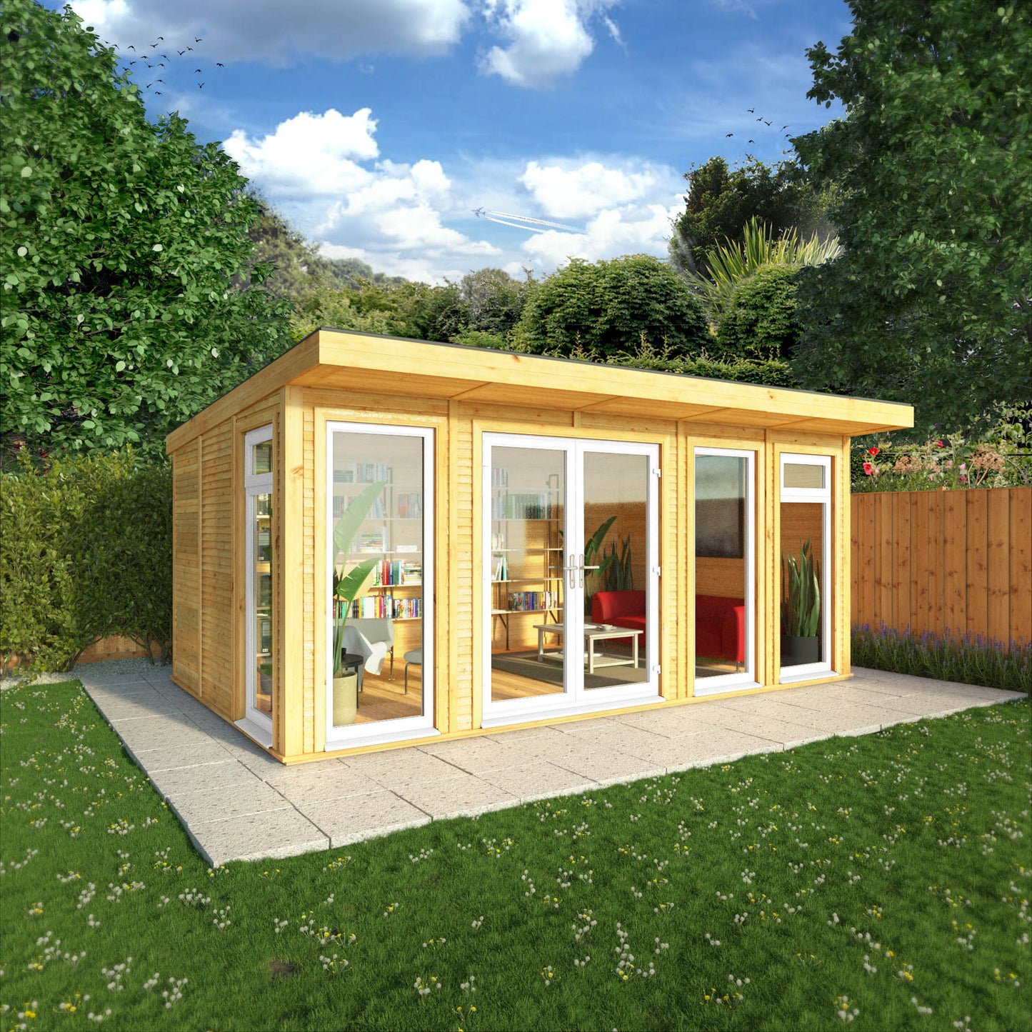 Mercia Sherwood Edwinstowe 5mx3m Insulated Garden Room - (UPVC Windows & Doors) - White