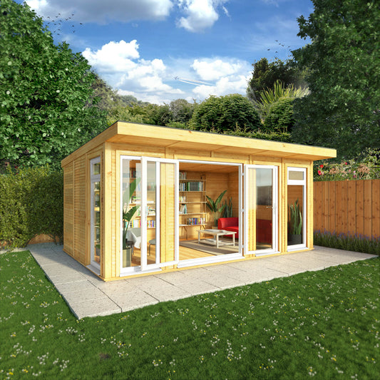 Mercia Sherwood Edwinstowe 5mx3m Insulated Garden Room - (UPVC Windows & Doors) - White