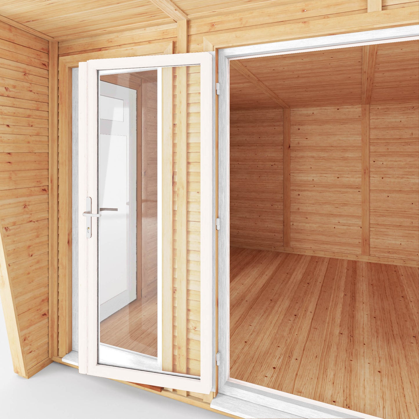 Mercia Sherwood Harlow 4mx3m Insulated Garden Room - (UPVC Windows & Doors) - White