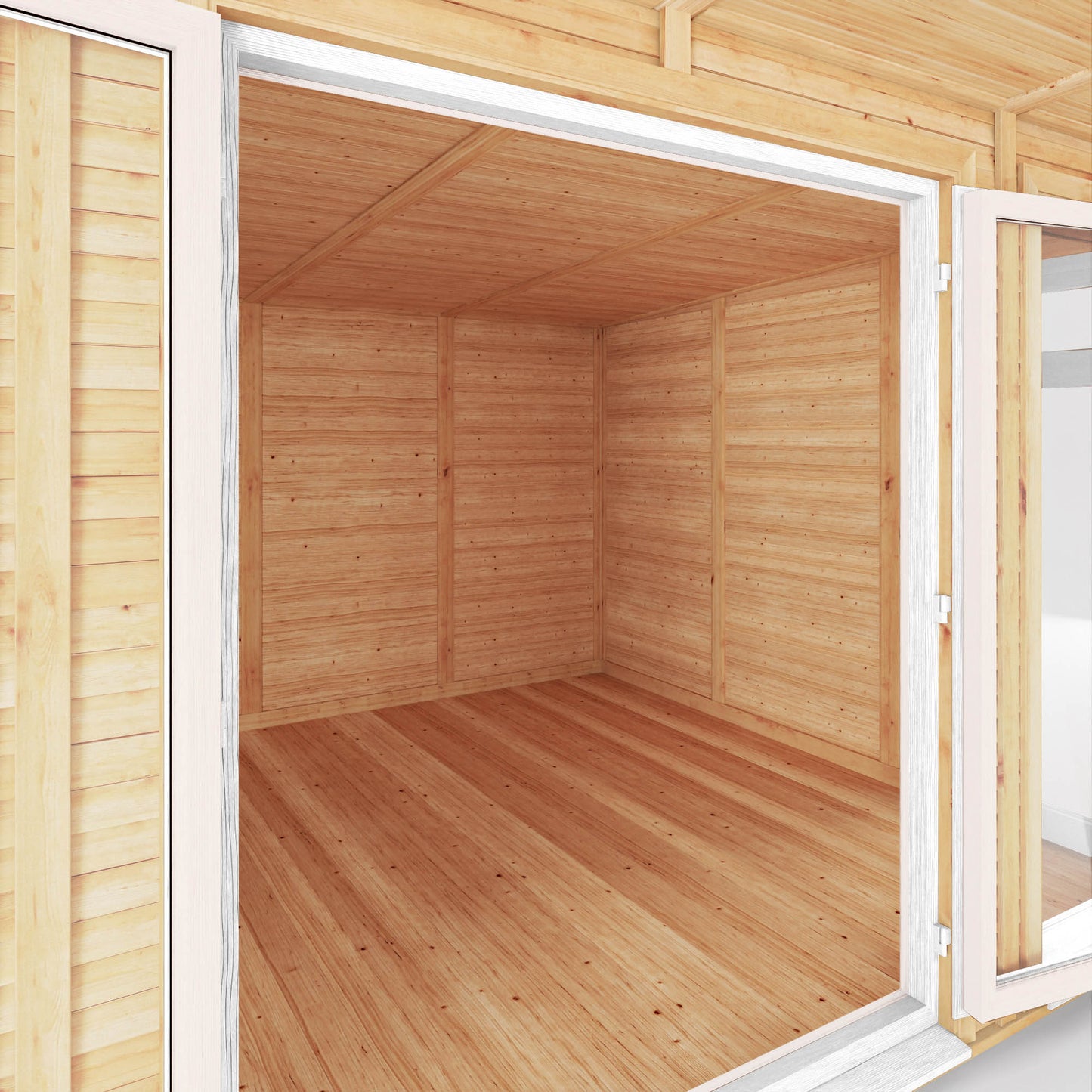 Mercia Sherwood Harlow 4mx3m Insulated Garden Room - (UPVC Windows & Doors) - White