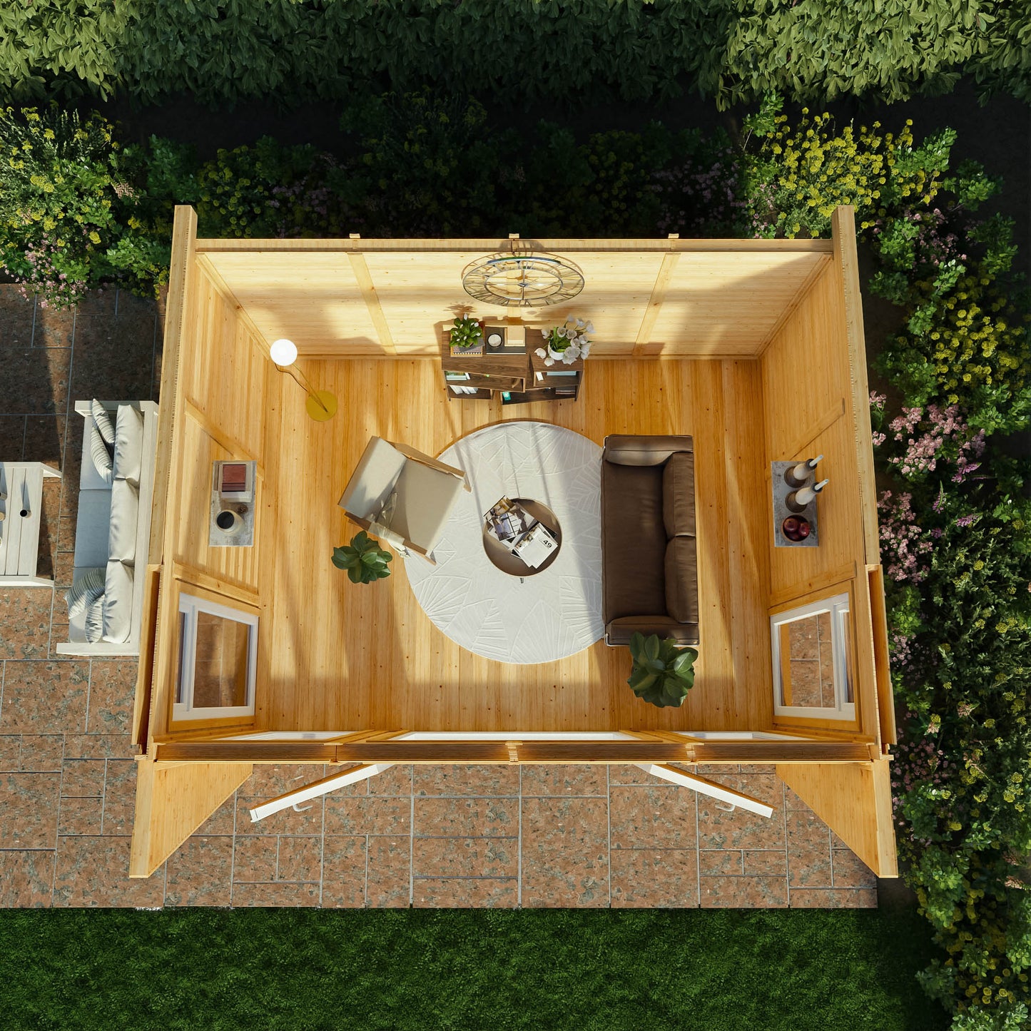 Mercia Sherwood Harlow 4mx3m Insulated Garden Room - (UPVC Windows & Doors) - Oak