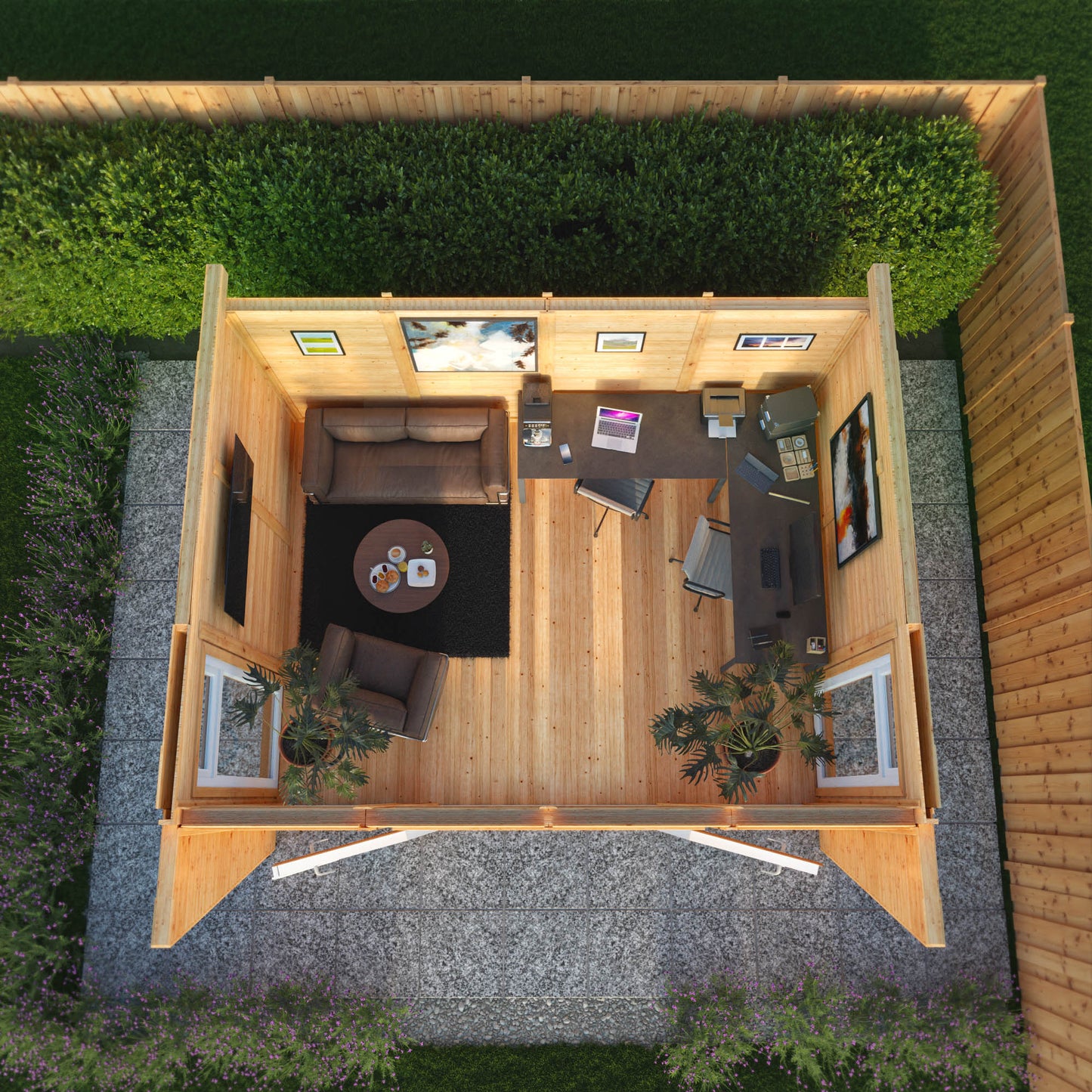 Mercia Sherwood Harlow 4mx3m Insulated Garden Room - (UPVC Windows & Doors) - Oak