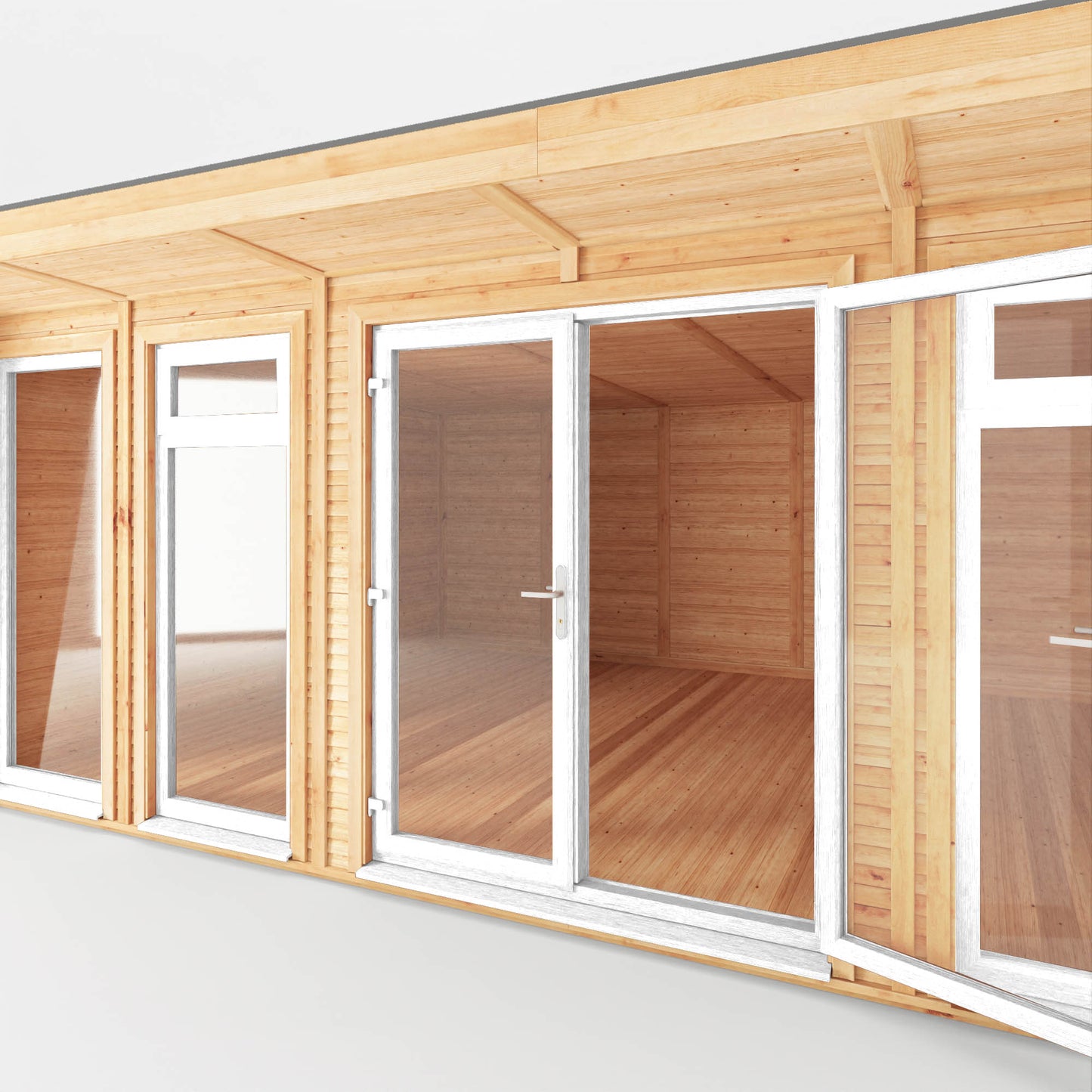 Mercia Sherwood Harlow 6mx4m Insulated Garden Room - (UPVC Windows & Doors) - White