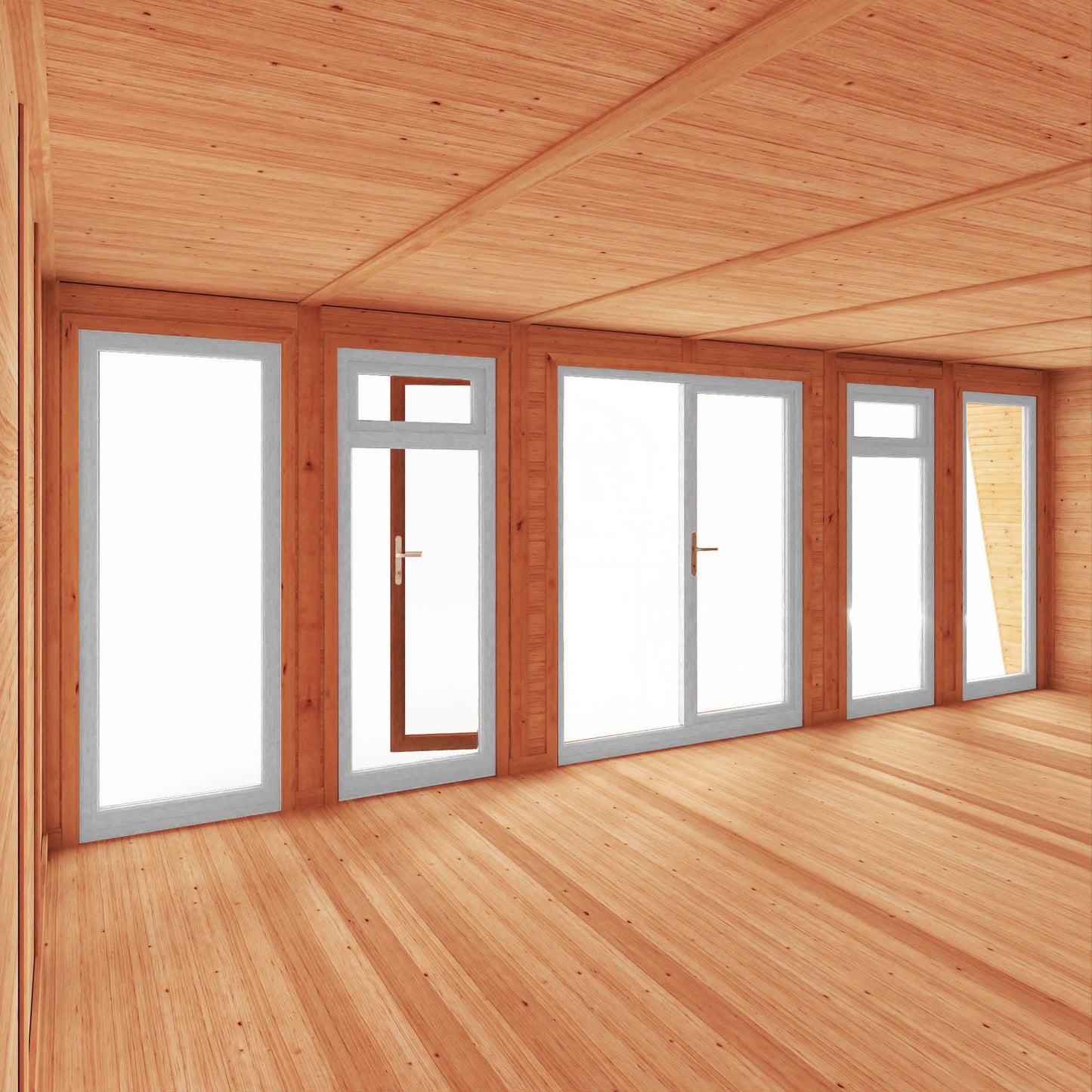 Mercia Sherwood Harlow 6mx4m Insulated Garden Room - (UPVC Windows & Doors) - Oak