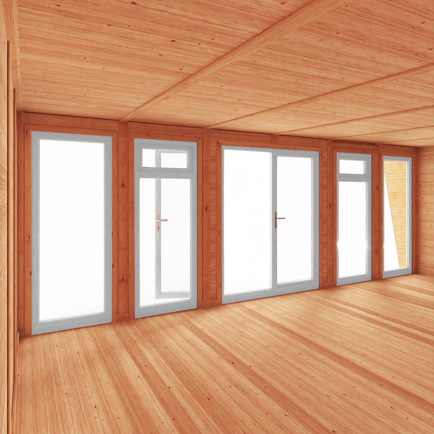 Mercia Sherwood Harlow 6mx4m Insulated Garden Room - (UPVC Windows & Doors) - White