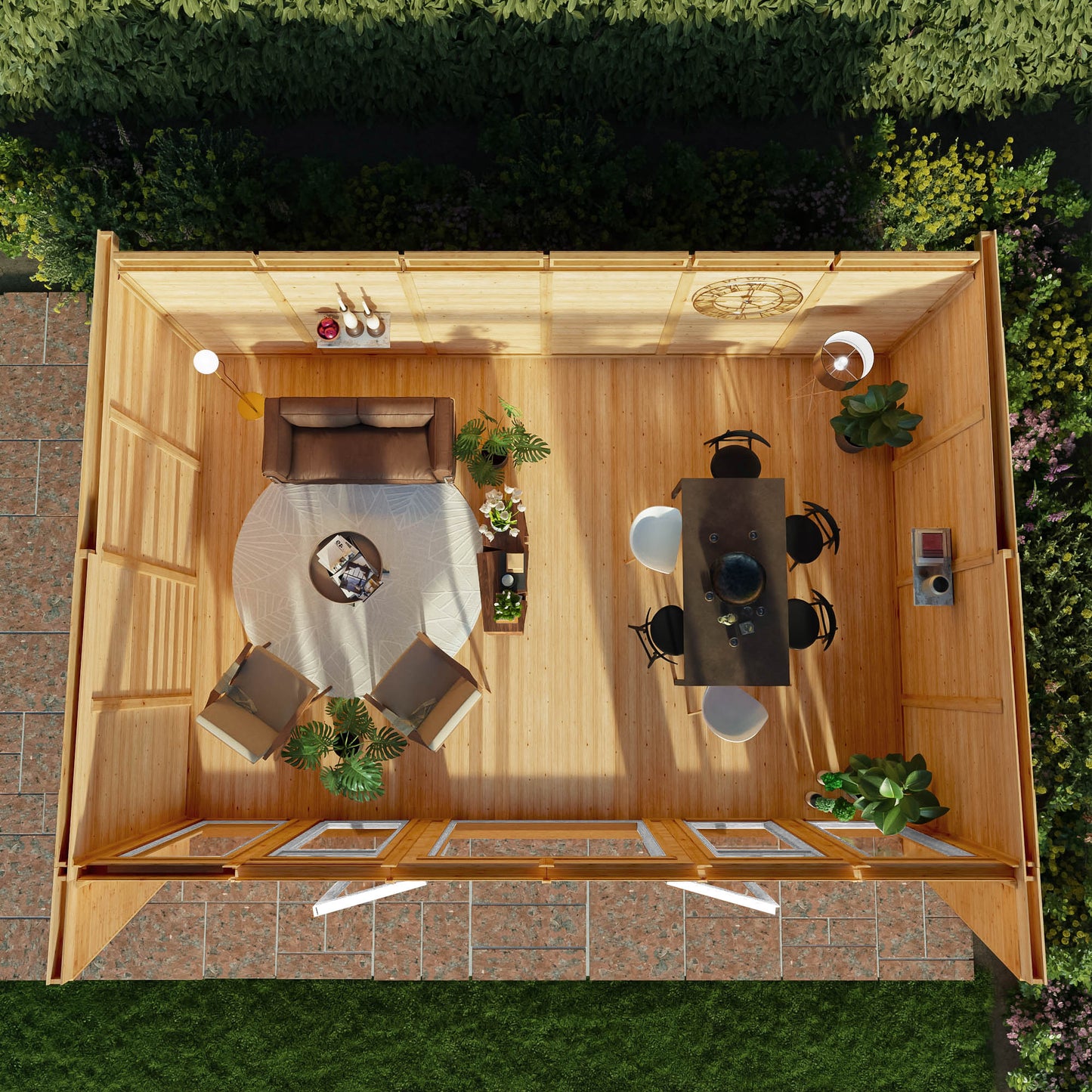 Mercia Sherwood Harlow 6mx4m Insulated Garden Room - (UPVC Windows & Doors) - White
