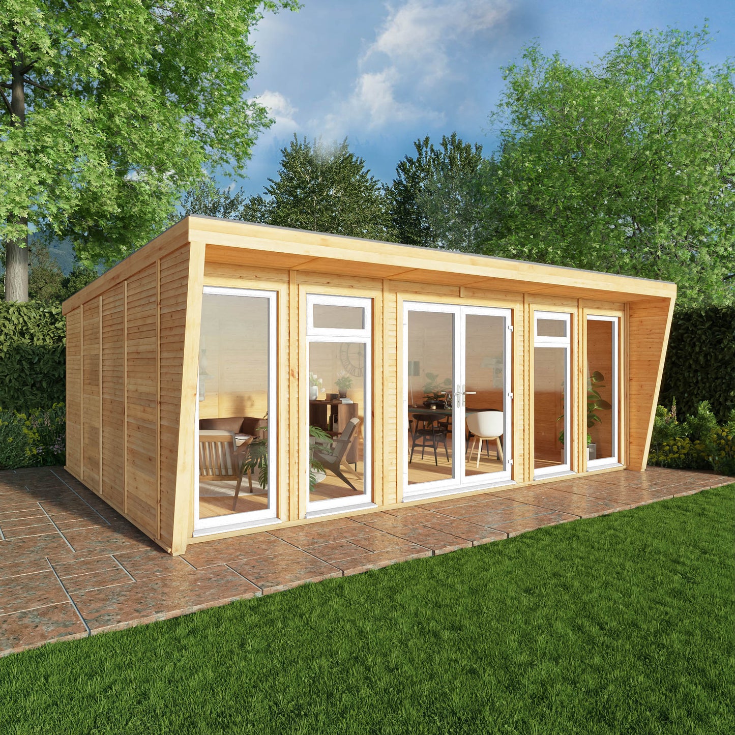Mercia Sherwood Harlow 6mx4m Insulated Garden Room - (UPVC Windows & Doors) - White