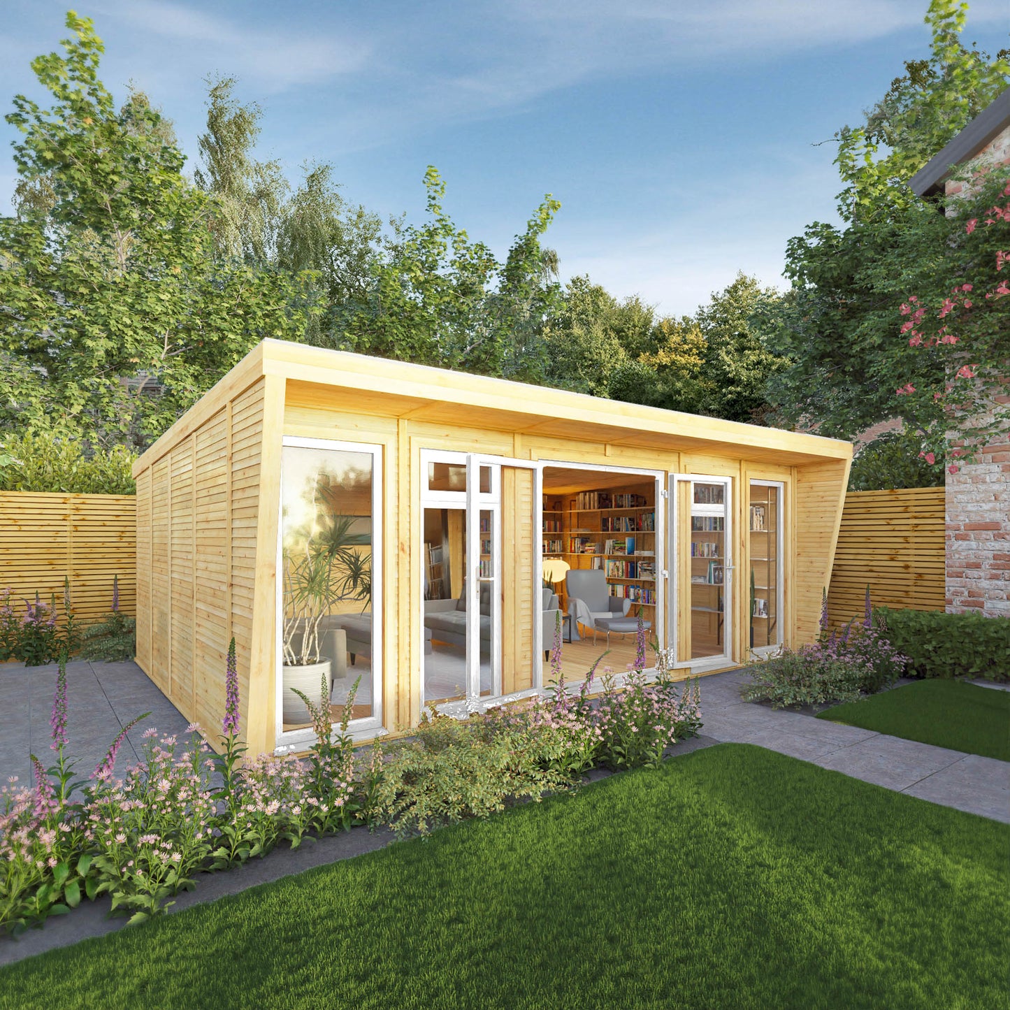 Mercia Sherwood Harlow 6mx4m Insulated Garden Room - (UPVC Windows & Doors) - White