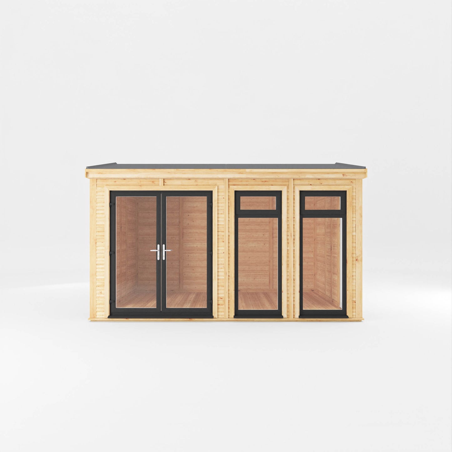 Mercia Sherwood Rufford 4mx3m Insulated Garden Room - (UPVC Windows & Doors) - Grey