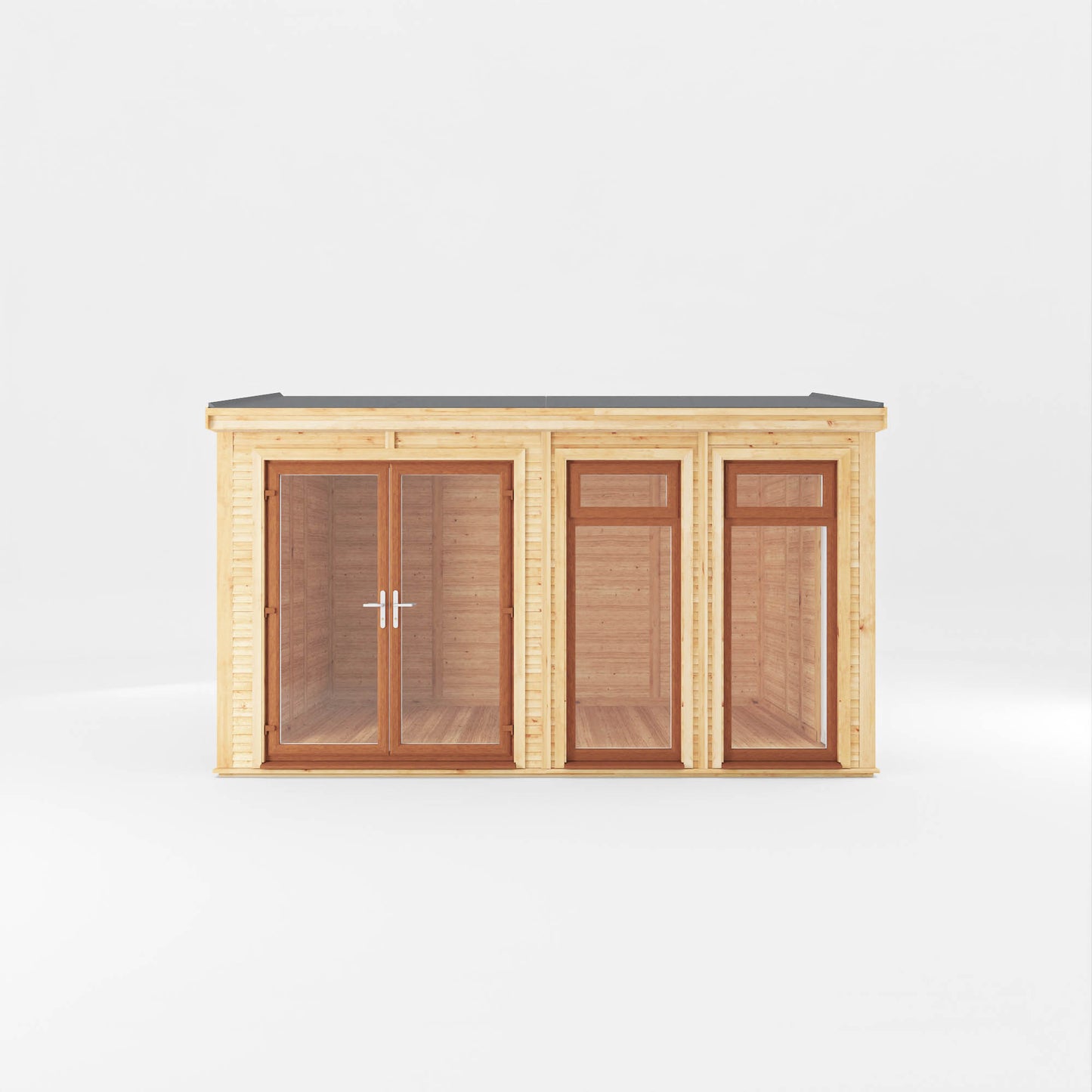 Mercia Sherwood Rufford 4mx3m Insulated Garden Room - (UPVC Windows & Doors) - Oak