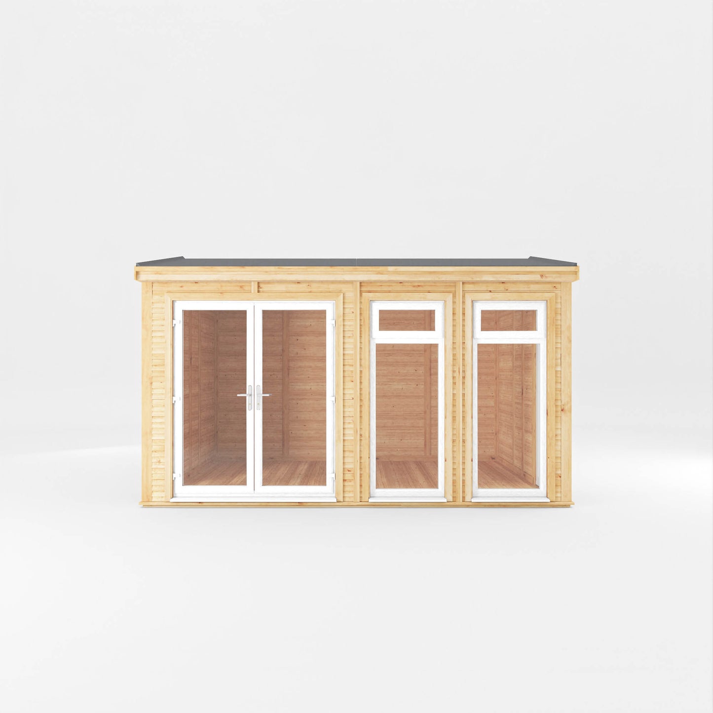 Mercia Sherwood Rufford 4mx3m Insulated Garden Room - (UPVC Windows & Doors) - White