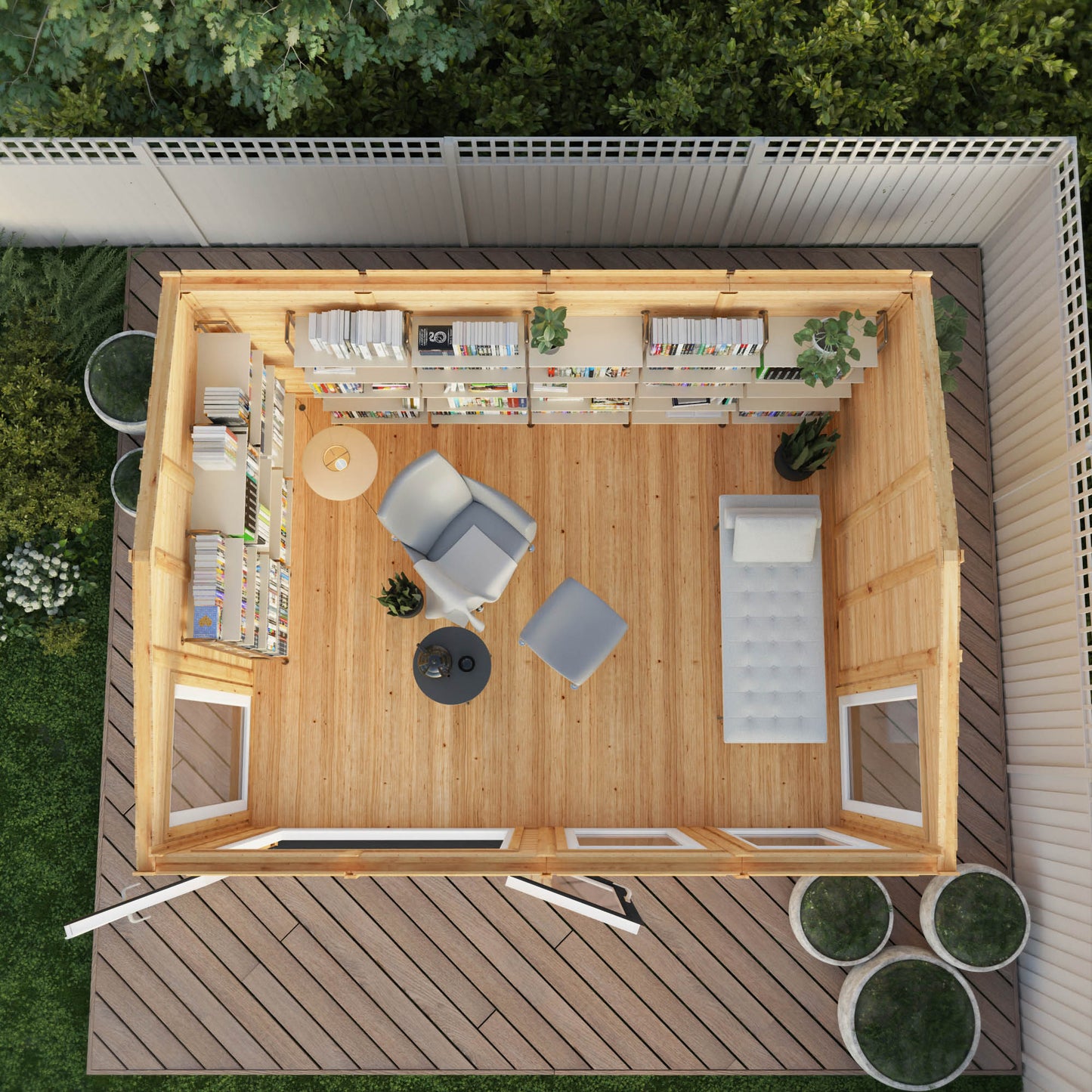 Mercia Sherwood Rufford 4mx3m Insulated Garden Room - (UPVC Windows & Doors) - Grey