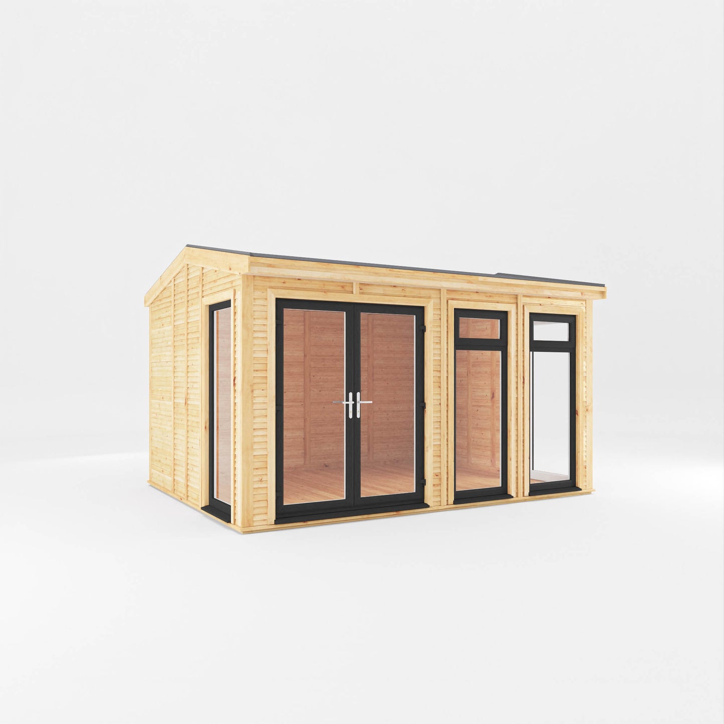 Mercia Sherwood Rufford 4mx3m Insulated Garden Room - (UPVC Windows & Doors) - Grey