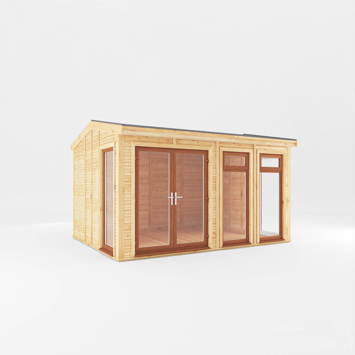 Mercia Sherwood Rufford 4mx3m Insulated Garden Room - (UPVC Windows & Doors) - Oak