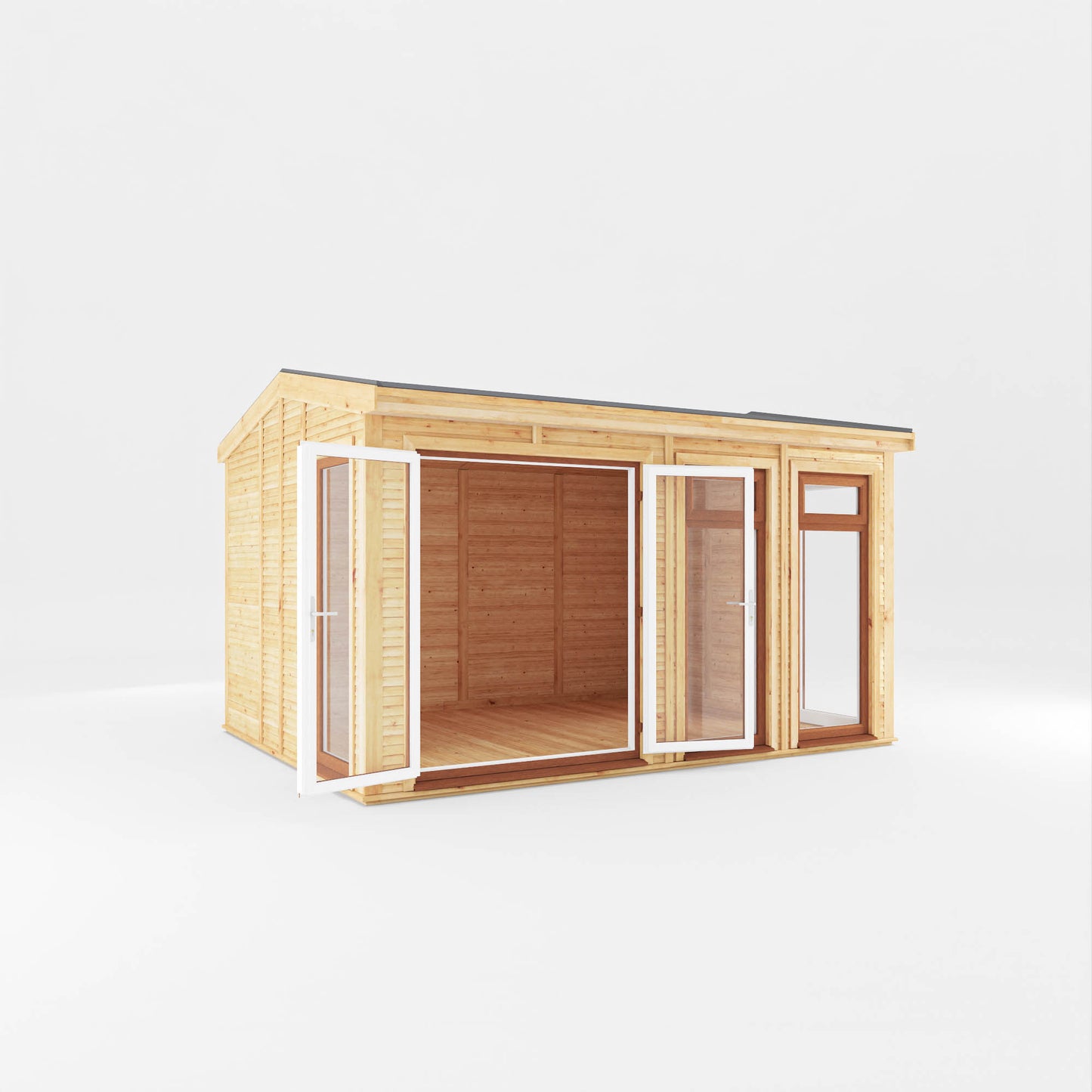 Mercia Sherwood Rufford 4mx3m Insulated Garden Room - (UPVC Windows & Doors) - Oak