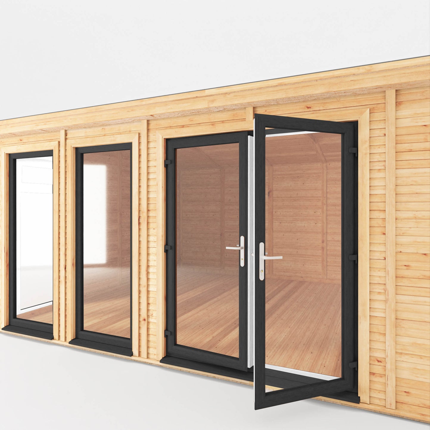 Mercia Sherwood Rufford 5mx3m Insulated Garden Room - (UPVC Windows & Doors) - Grey